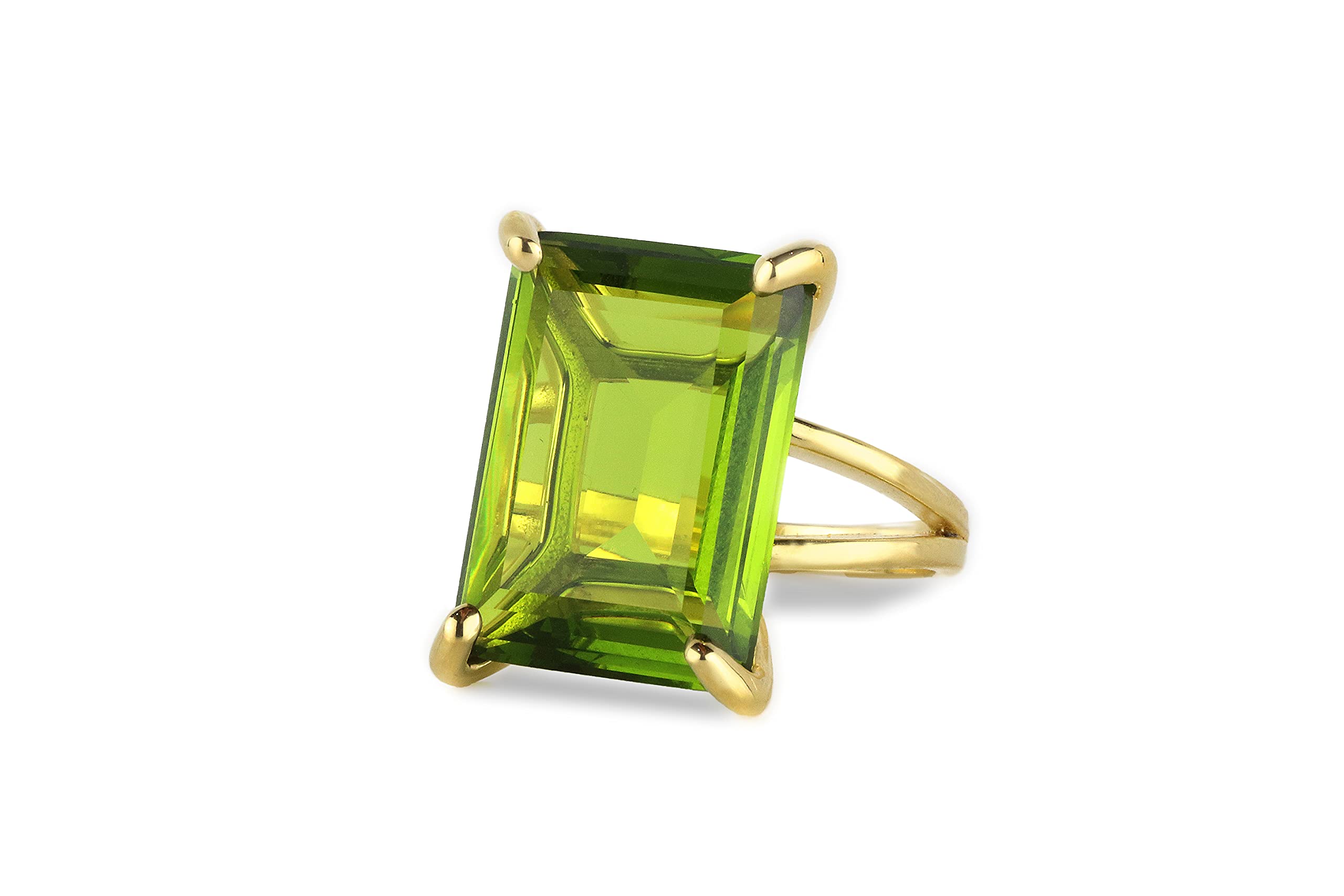 14K Gold Filled Peridot Ring - Natural Green Gemstone Statement Ring for Women | Elegant Engagement, Wedding & Boho Jewelry Gift with Premium Gift Box | Perfect for Anniversary, Birthday & Special Occasions