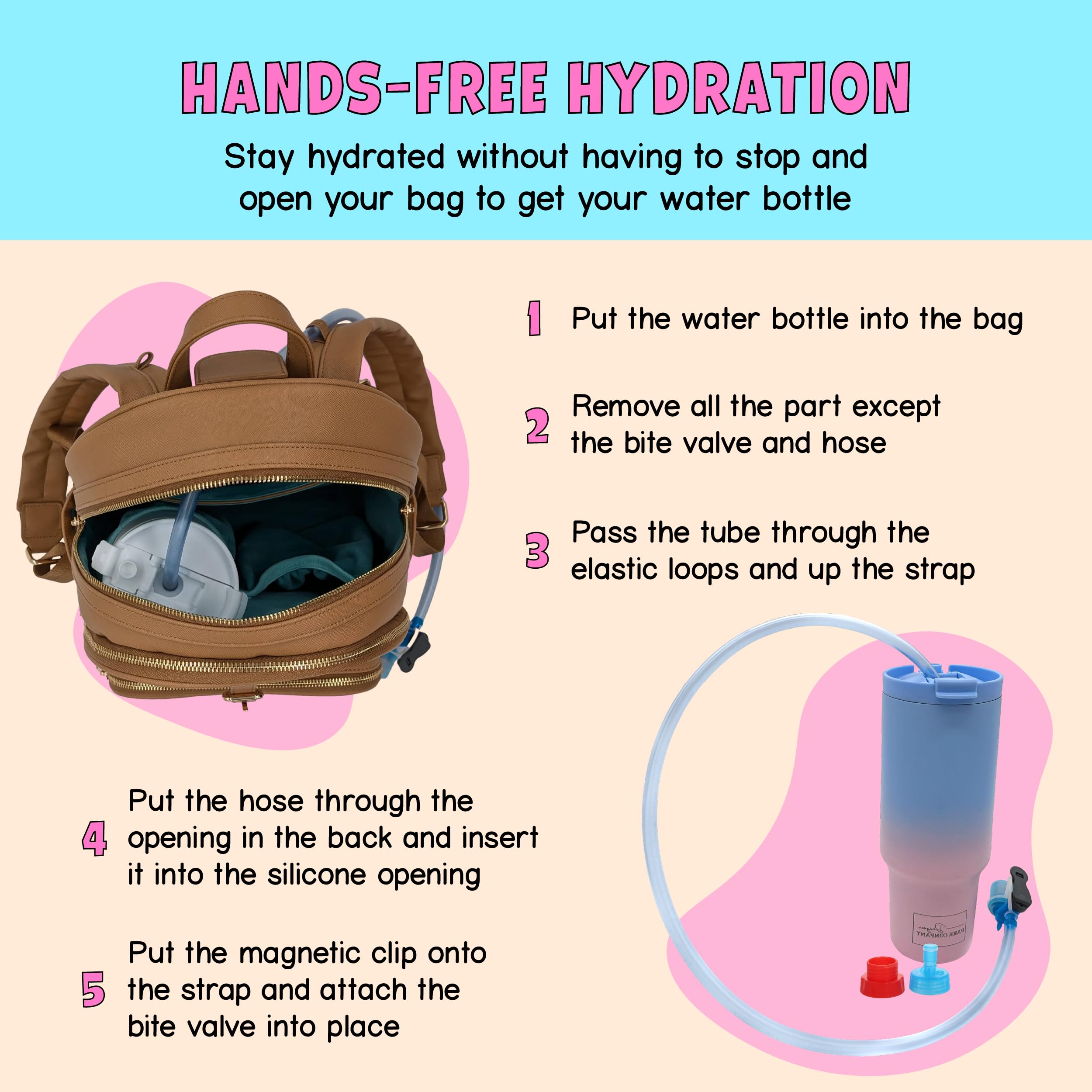 **Hydration Backpack with 30oz Tumbler - Water-Resistant Women's Laptop Daypack for Hiking, Work & Travel - Lightweight & Comfortable for Outdoor Activities, Commuting & Theme Parks (Sahara Sand)**
