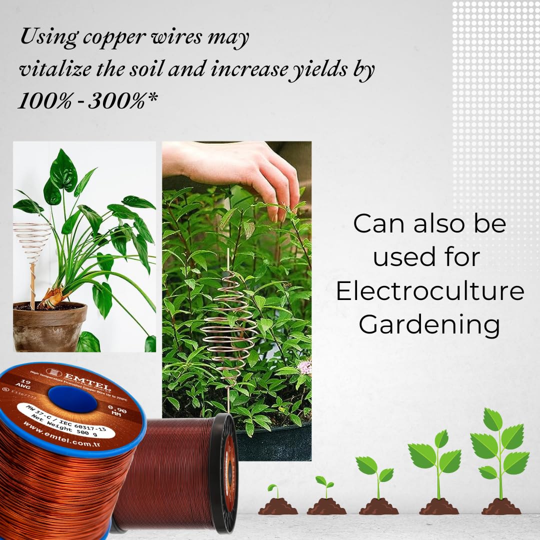 16 AWG Enameled Copper Wire - 5 lb (650 ft) 99.9% Pure Magnetic Wire for Motors, Transformers & Electroculture Gardening | High Temperature Resistant (428°F/220°C) | Perfect for DIY Projects, Electrical Repairs & Coil Winding