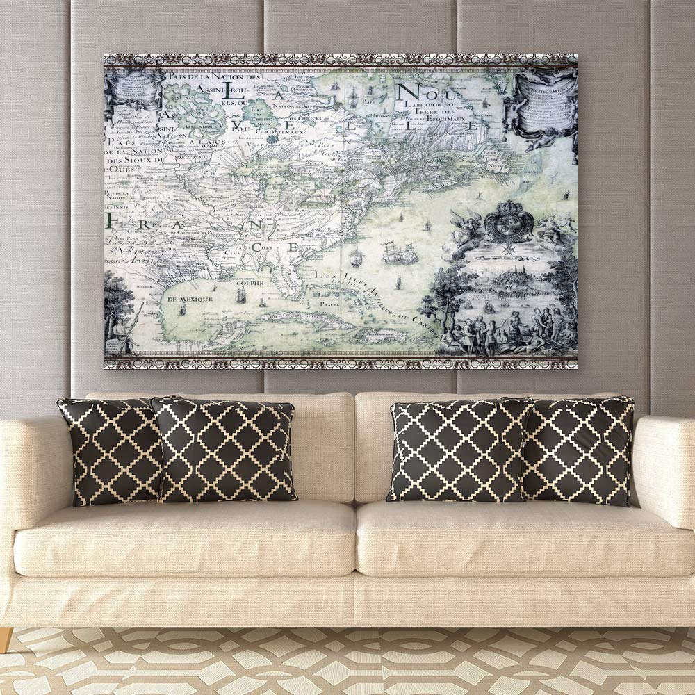 Wall26 Canvas Wall Art - World Maps Pictures for Home Decor, Bedroom & Living Room Paintings, Framed Canvas Prints, 12x18 inches, Perfect for Office, Dorm, or Gift Giving