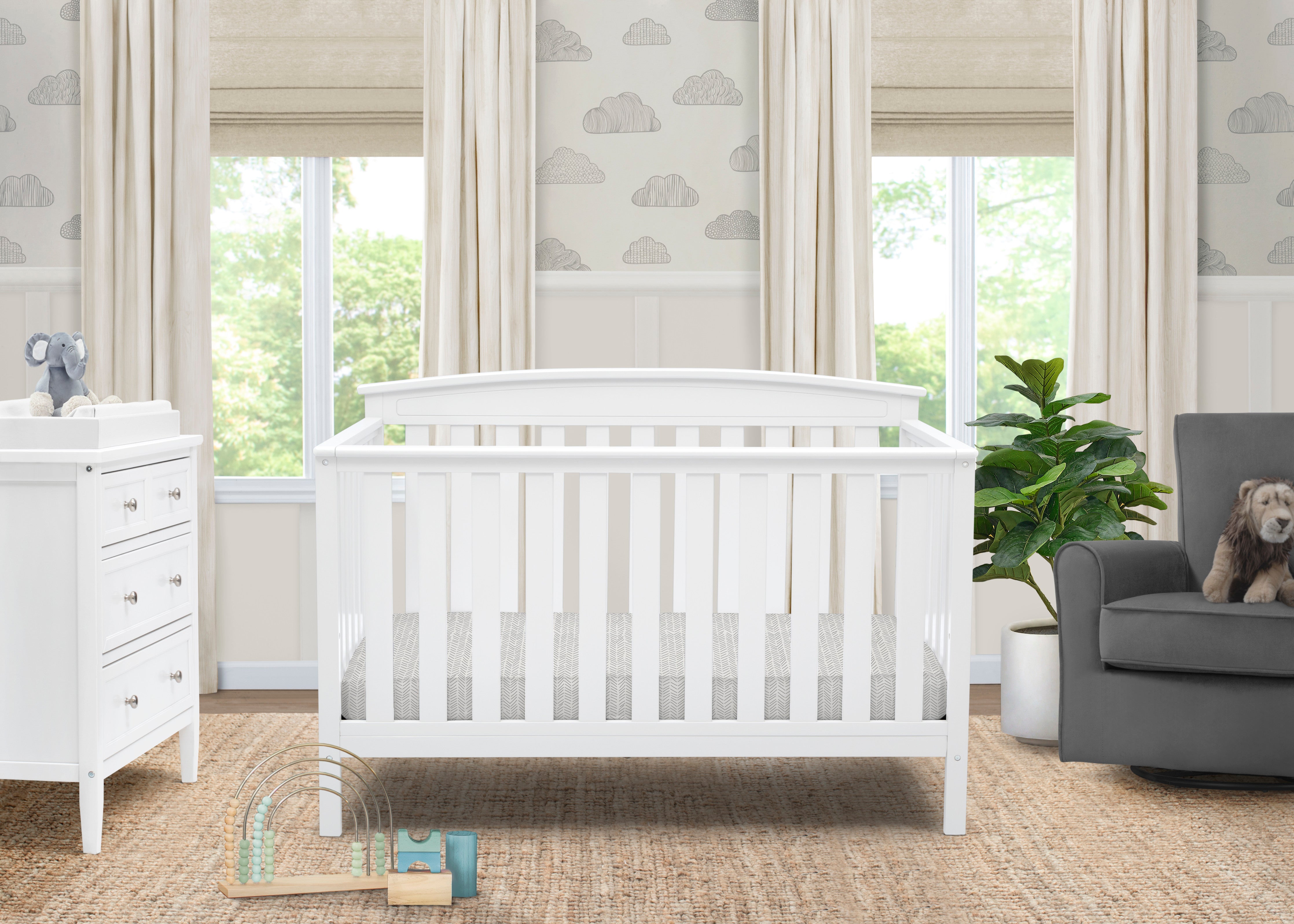 Gateway 4-in-1 Convertible Baby Crib - Toddler Bed, Daybed & Full-Size Bed - Safe Nursery Furniture for Newborn to Teen - Perfect for Bedrooms, Daycare & Guest Rooms