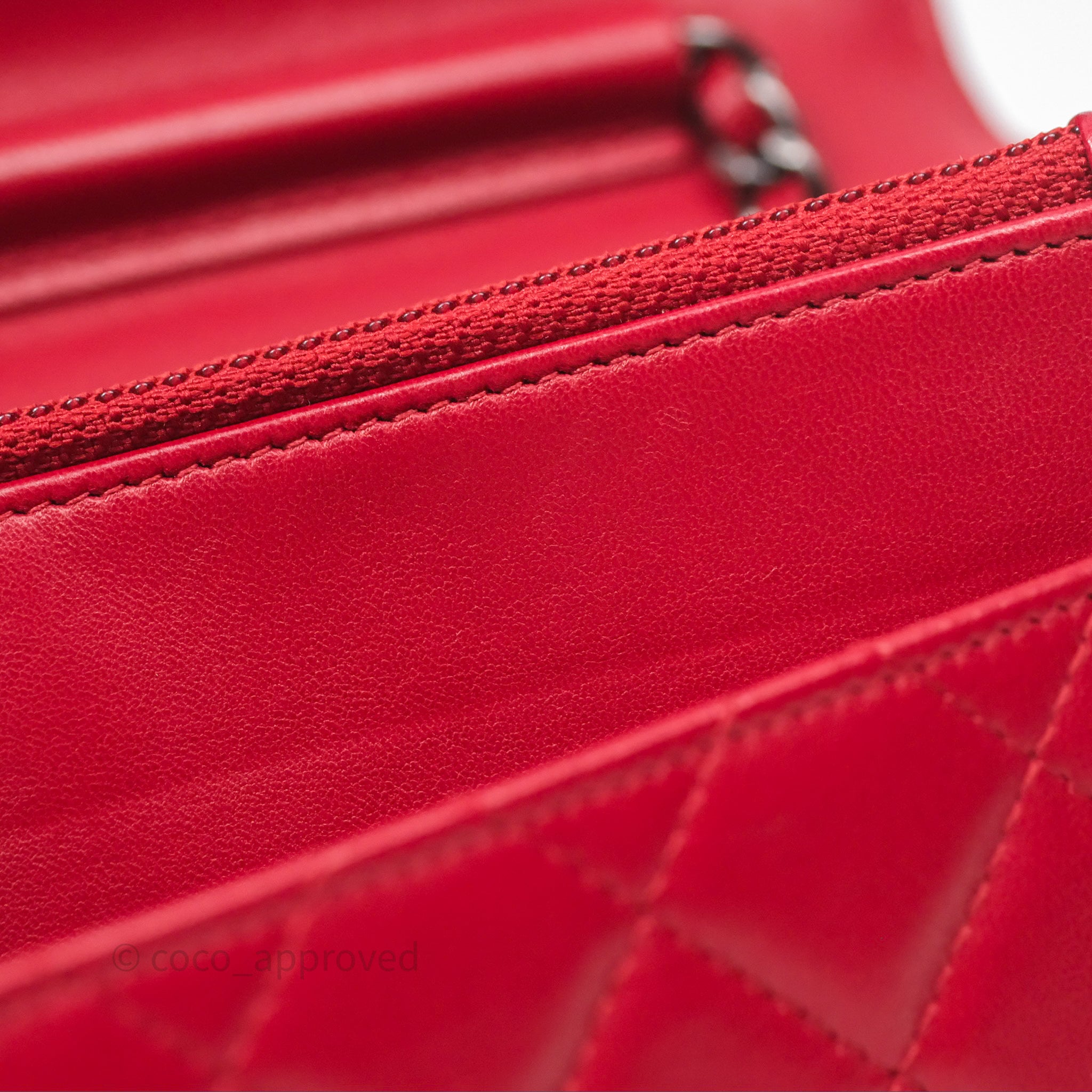 Chanel Boy Wallet on Chain WOC Red Lambskin Ruthenium Hardware - Luxury Crossbody Bag for Women, Perfect for Parties, Date Nights & Evening Events
