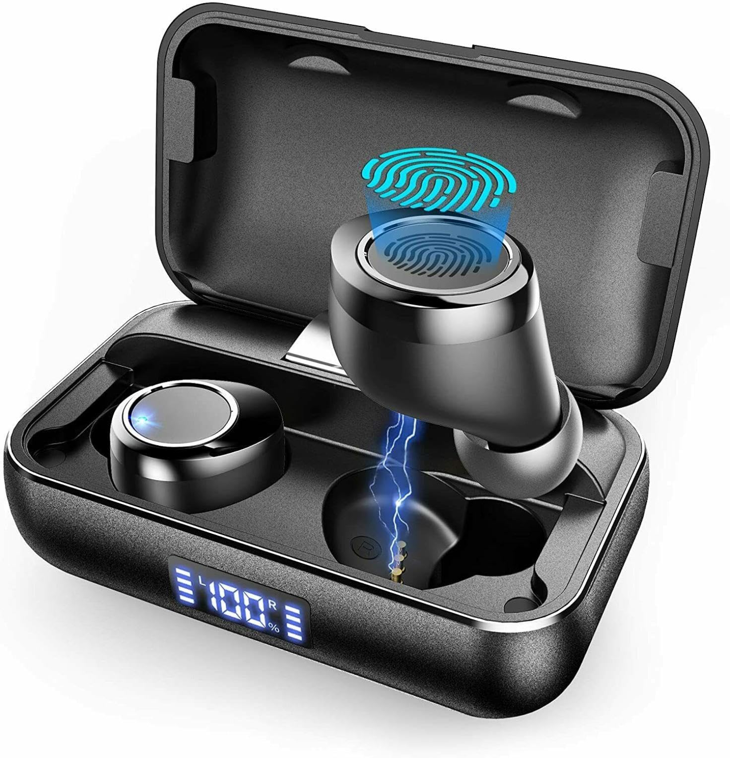 Wireless TWS Earbuds Bluetooth 5.0 with Charging Case - Compatible with T-Mobile REVVL 7/7 PRO 5G, True Stereo Sound & Hands-Free Mic - Perfect for Gym, Running, Commuting and Work Calls