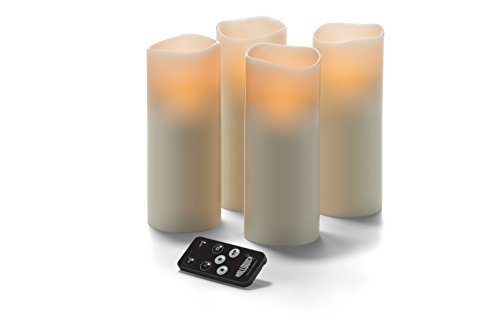 Hollowick Ivory Wax LED Pillar Candle with Magnetic Remote Control - 3