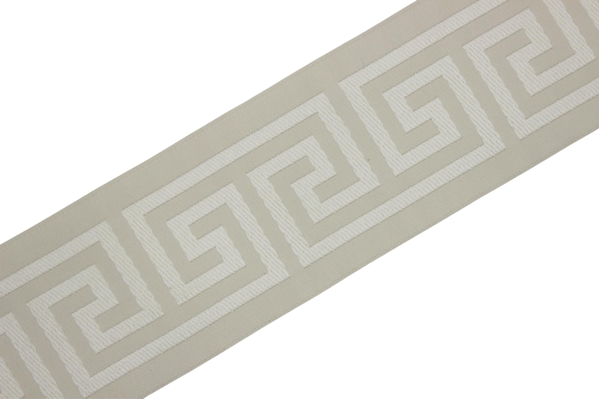 16 Yards Antique White Greek Key Jacquard Ribbon Trim - 2.67 Inch Wide Decorative Tape for Drapes, Curtains, Upholstery & DIY Home Decor | Perfect for Wedding Decor, Table Runners & Craft Projects