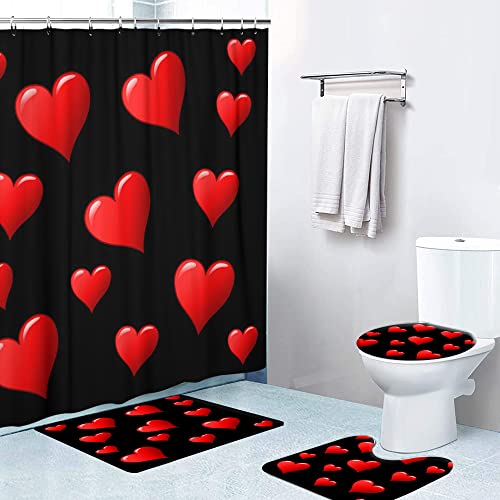 Black and Red Hearts