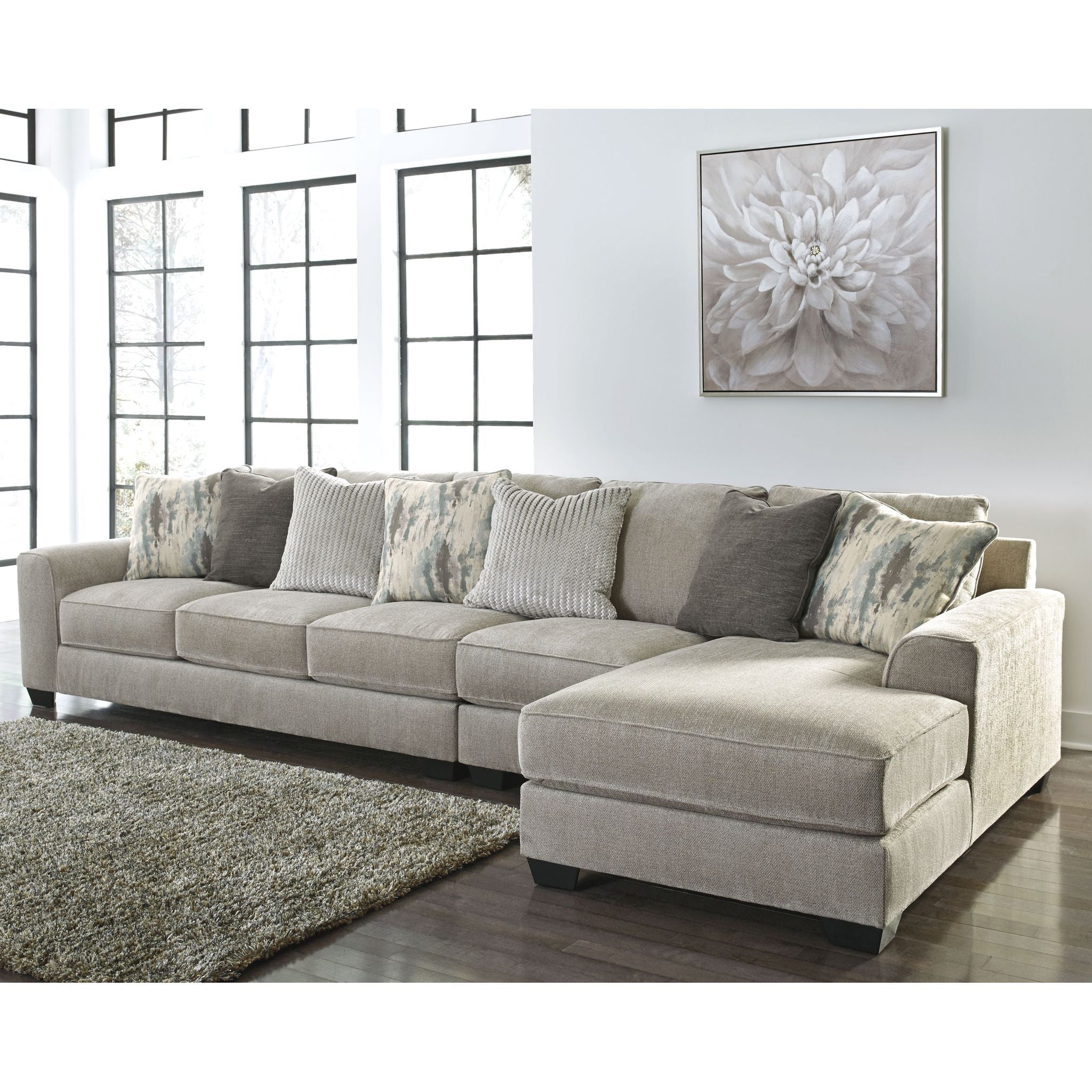 Ardsley 3-Piece Sectional Sofa with Chaise Lounge - Modern L-Shaped Couch for Living Room, Family Room & Home Theater - Soft Fabric Upholstery & Sturdy Frame