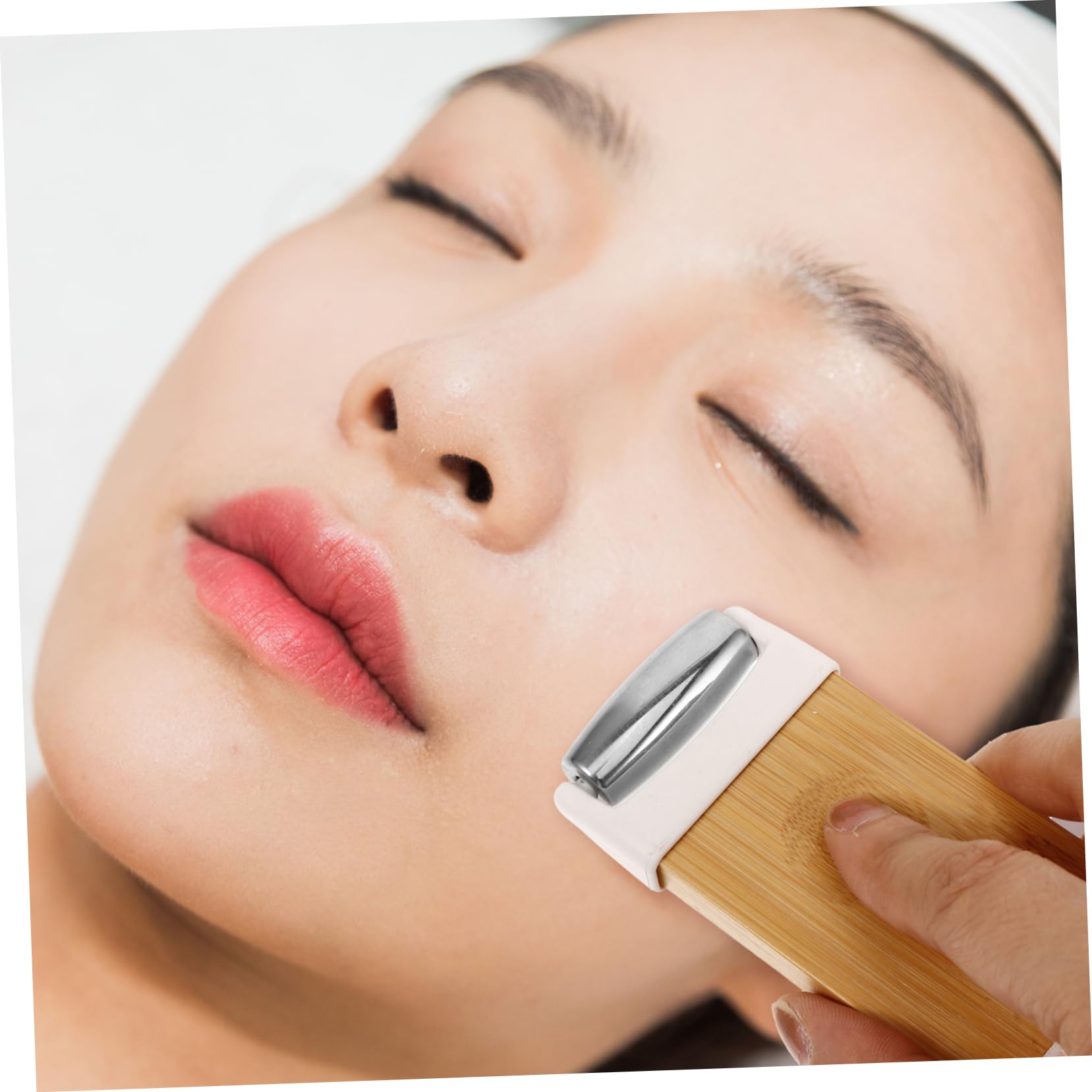 FOMIYES Jade Face Roller & Eye Massager - Stainless Steel Facial Massage Tool for Skin Care, Anti-Aging & Relaxation | Perfect for Home Spa, Morning Routine & Travel Skincare