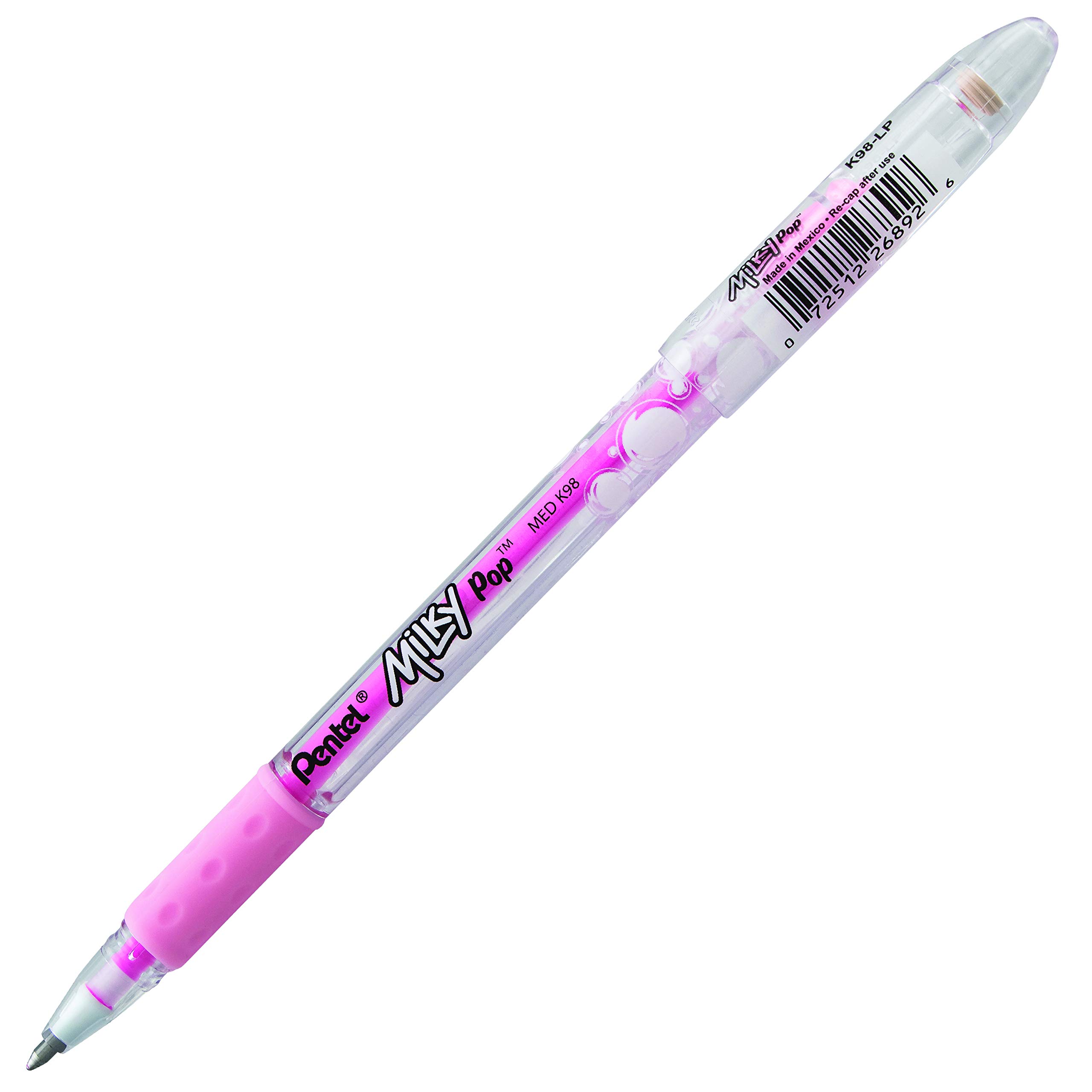Pentel Milky Pop Pastel Gel Pen Set - 0.8mm Medium Point, 12 Pink Ink Pens (K98-LP) for Journaling, Note Taking & Creative Writing