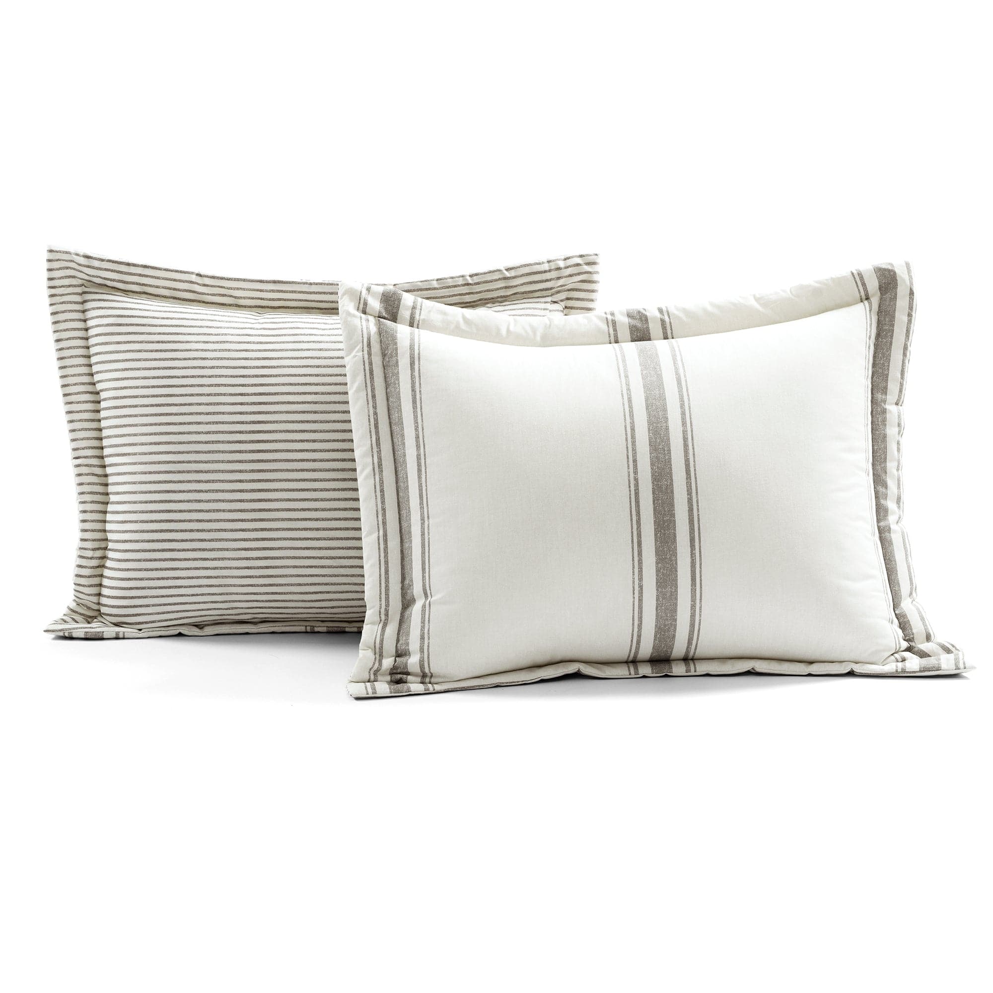 Farmhouse Stripe Reversible Comforter Set - Queen Size, Soft Breathable Cotton Bedding - Perfect for Cozy Bedroom Decor & Guest Room Styling