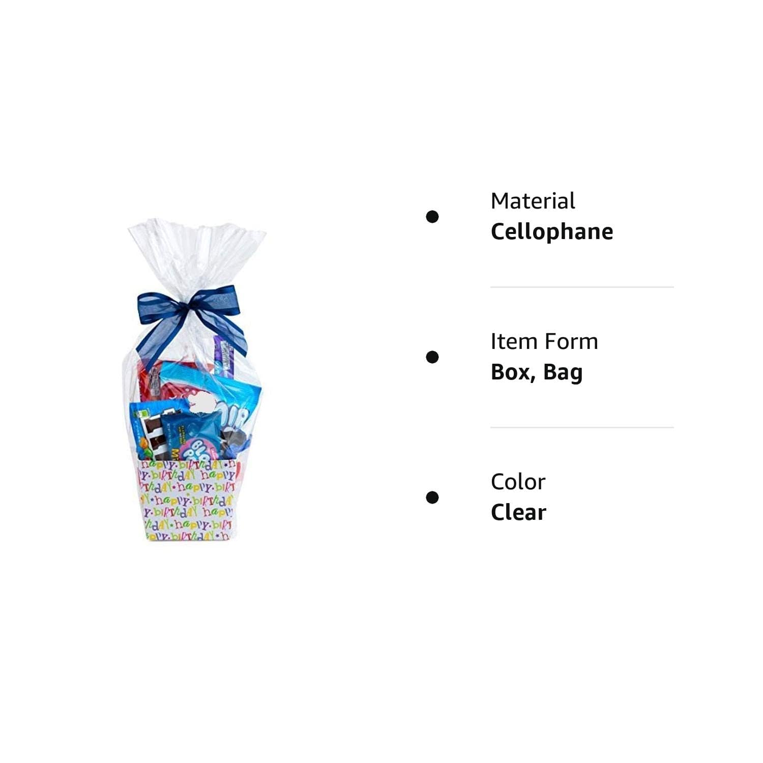 Purple Q Crafts Clear Cellophane Gift Bags 16
