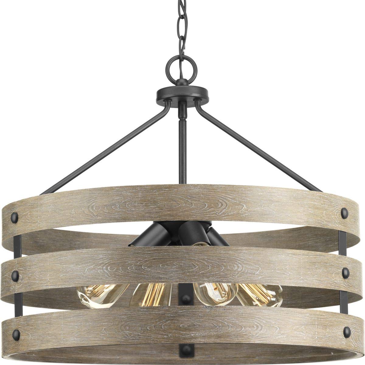 Gulliver Collection 4-Light Coastal Pendant Light in Graphite - Perfect for Kitchen Island, Dining Room, and Beach House Decor