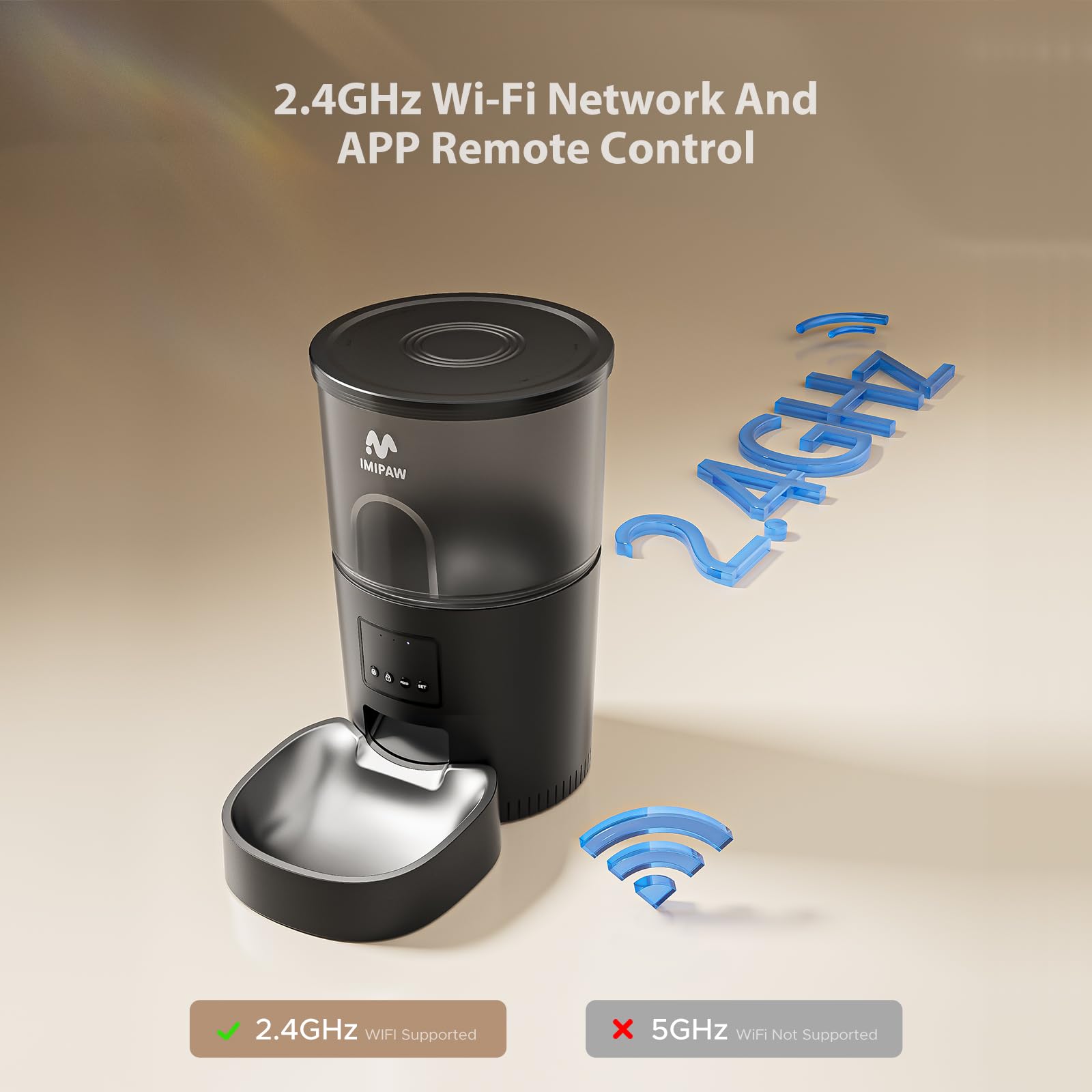 Automatic Cat Food Dispenser with WiFi & App Control - Programmable Pet Feeder for Dry Food, Dual Power Supply, Slow Feeder for Cats & Small Dogs - Perfect for Busy Pet Owners & Multi-Pet Households