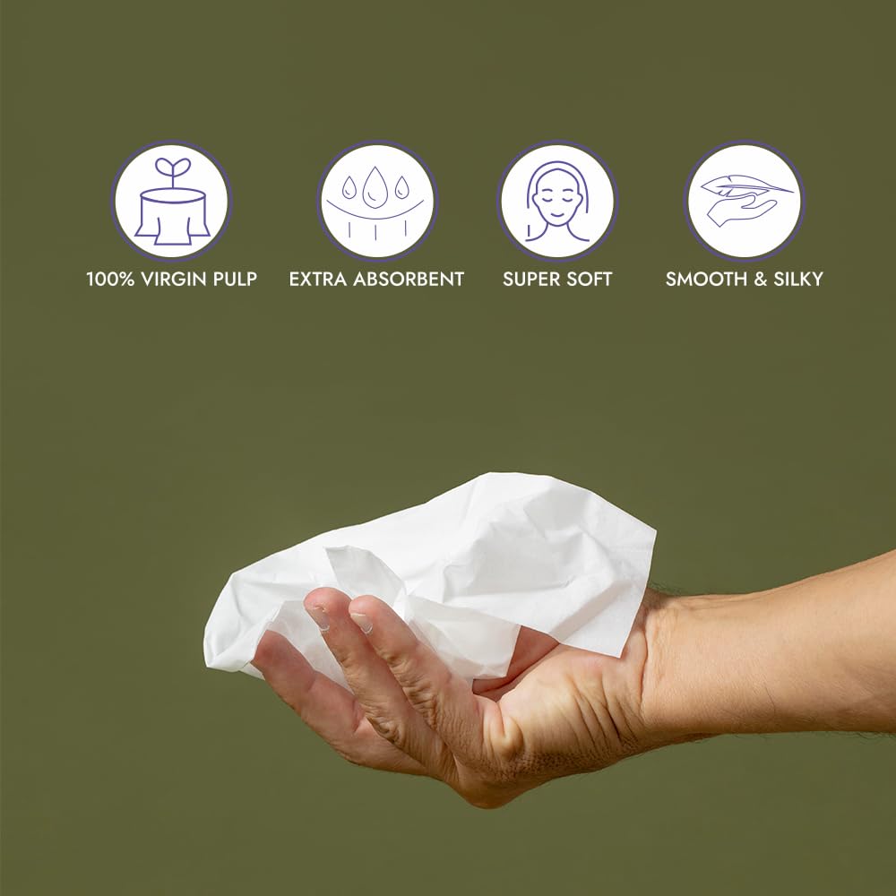 Ezee 2-Ply Ultra Soft Facial Tissues - 100 Sheets per Box, Pack of 3 (300 Tissues Total) | Hypoallergenic, Absorbent, Bulk Tissue Paper for Home, Office, Car & Travel | Gentle on Skin for Daily Use, Colds & Allergies