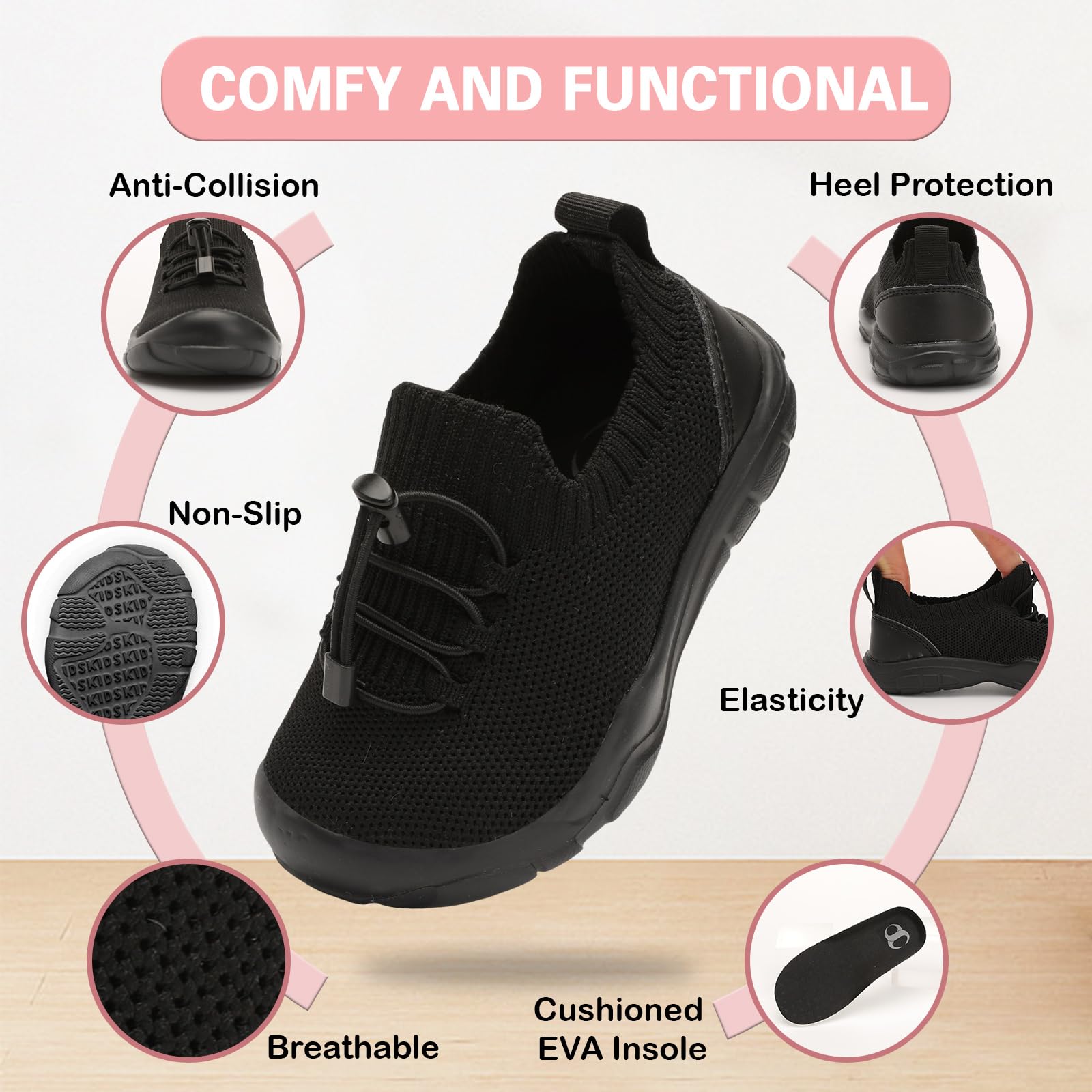 **Toddler Barefoot Shoes for Boys & Girls - Breathable Slip-On Sneakers for Walking, Running & Play - Lightweight & Flexible Kids Tennis Shoes**    *(Perfect for Outdoor Play, School, Sports & Everyday Comfort!)*