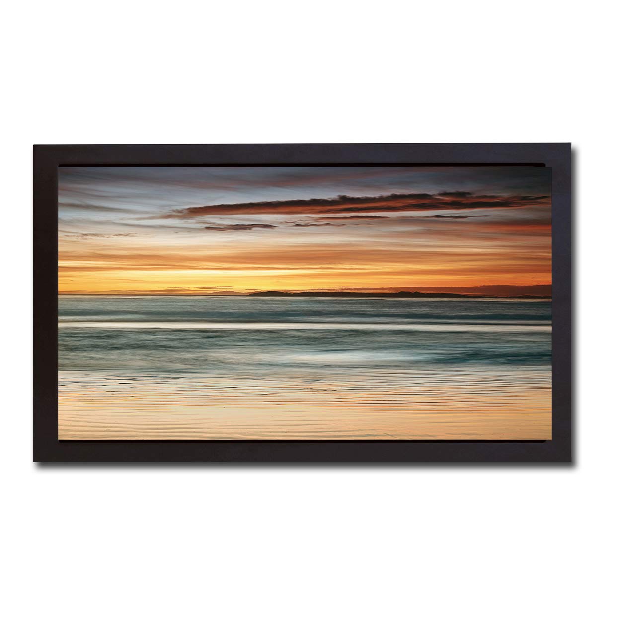 Sea and Sky by John Seba - Premium Gallery-Wrapped Canvas Giclee Art Print with Black Floater Frame (10x18 Inches, Ready to Hang) - Perfect for Living Room, Bedroom, Office & Home Decor