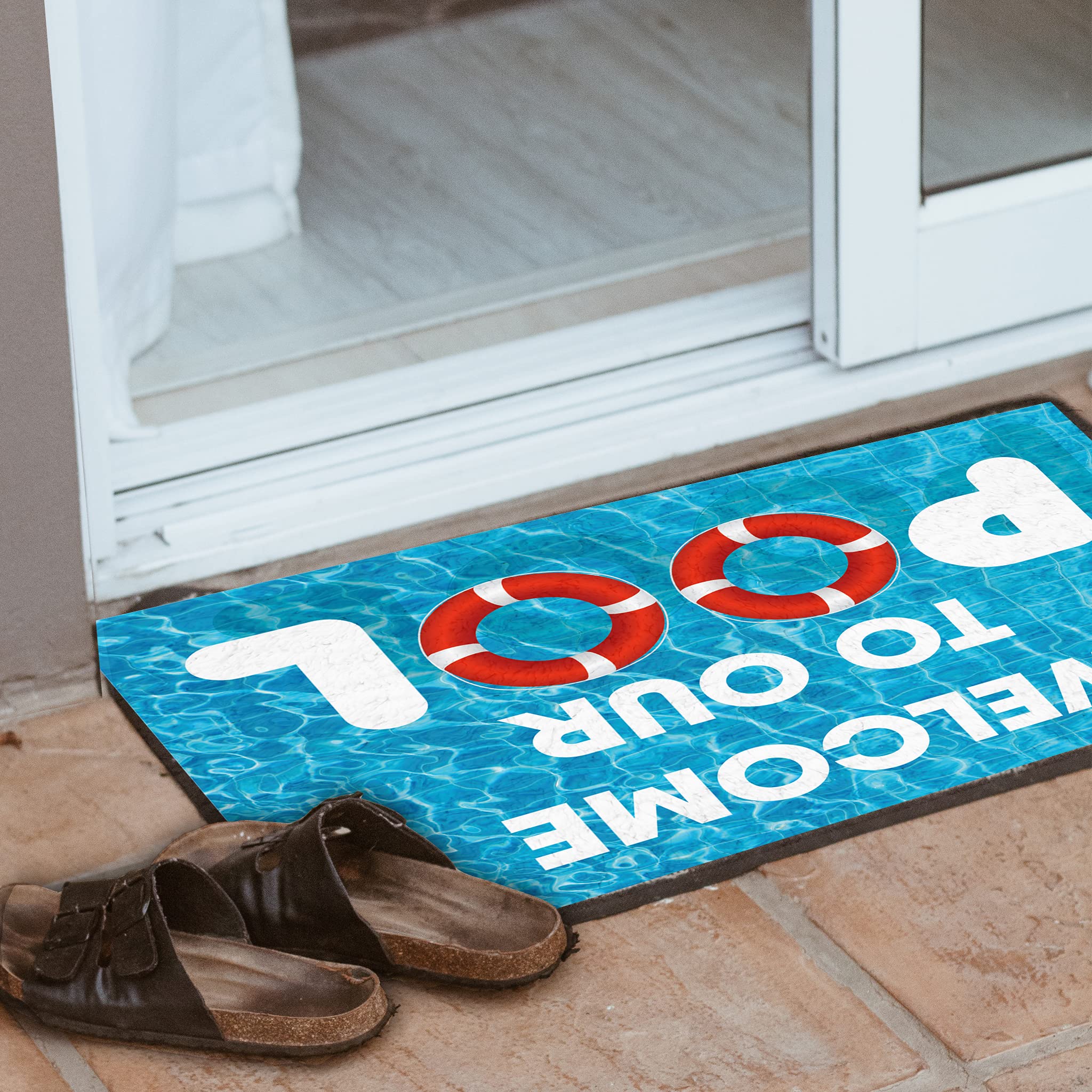 Victory Home Accessory: Non-Slip Swimming Pool Doormat - 24x36 Inch Waterproof Outdoor Welcome Mat for Poolside, Patio & Backyard - Durable & Absorbent (Model 19370)