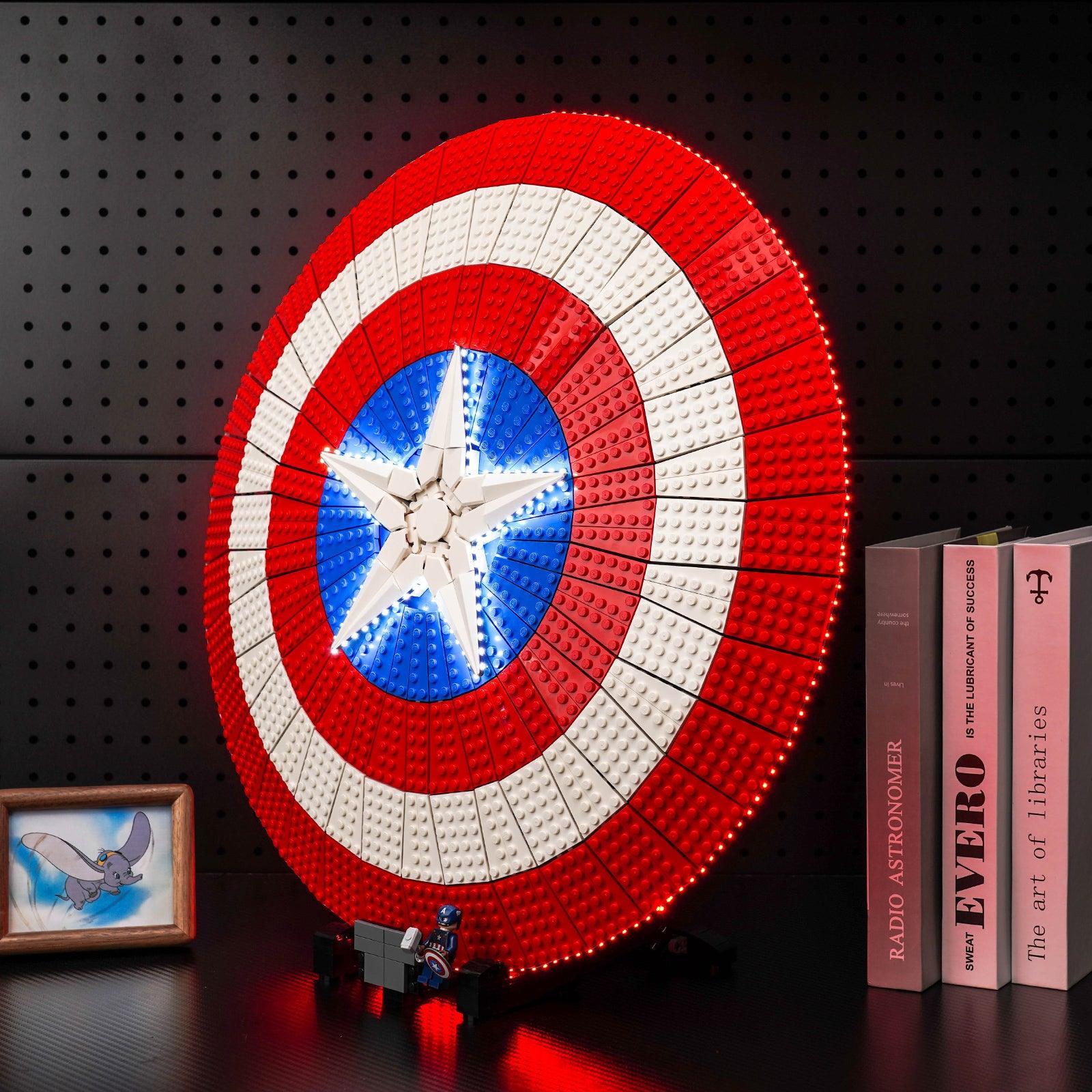 LEGO Marvel Captain America's Shield 76262 Building Kit with LED Lights – Superhero Toy for Kids & Collectors | Perfect for Display, Gifts & Role Play