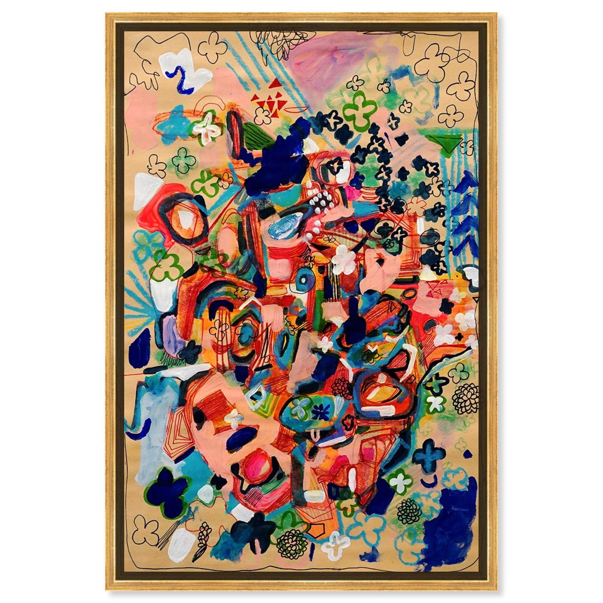 Abstract Framed Wall Art Canvas Prints - 'Lively Abstract' Painting by Oliver Gal Artist Co. | Modern Home Decor for Living Room, Bedroom & Office