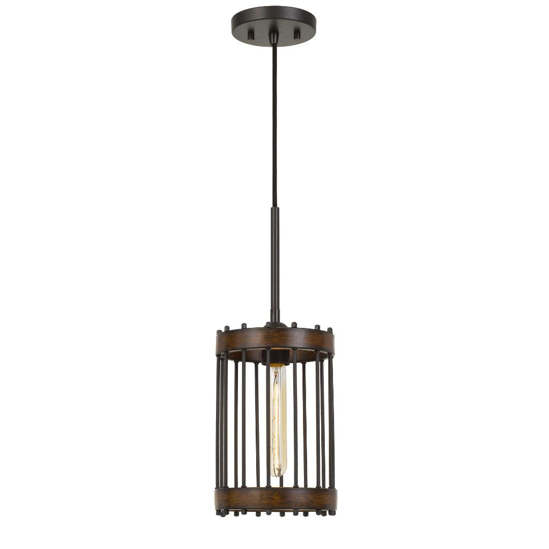 Cal Lighting Cantania 60W Metal Pendant Light Fixture - Modern Industrial Ceiling Light for Kitchen Island, Dining Room, and Living Room