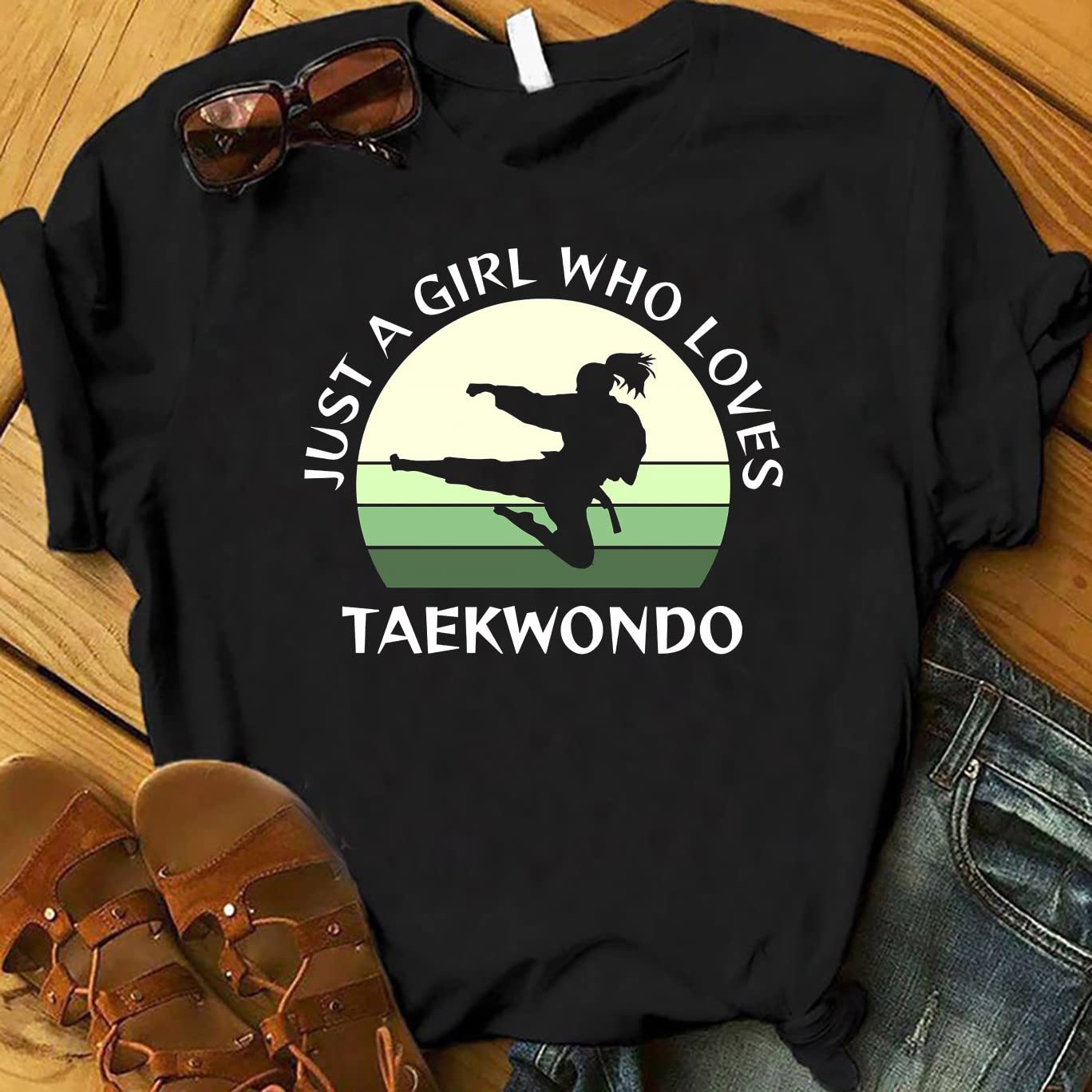 Just A Girl Who Loves Taekwondo T-shirt - Women's Martial Arts Training Top - Custom Taekwondo Sports Tee for Workouts & Competitions