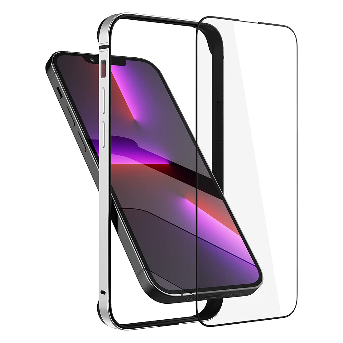 Slim Thin iPhone 13 Mini Case 5.4 Inch - Metal Bumper with Soft TPU Inner Shell | No Signal Interference | Wireless Charging Compatible | Silver | Perfect for Everyday Use, Office & Travel Protection