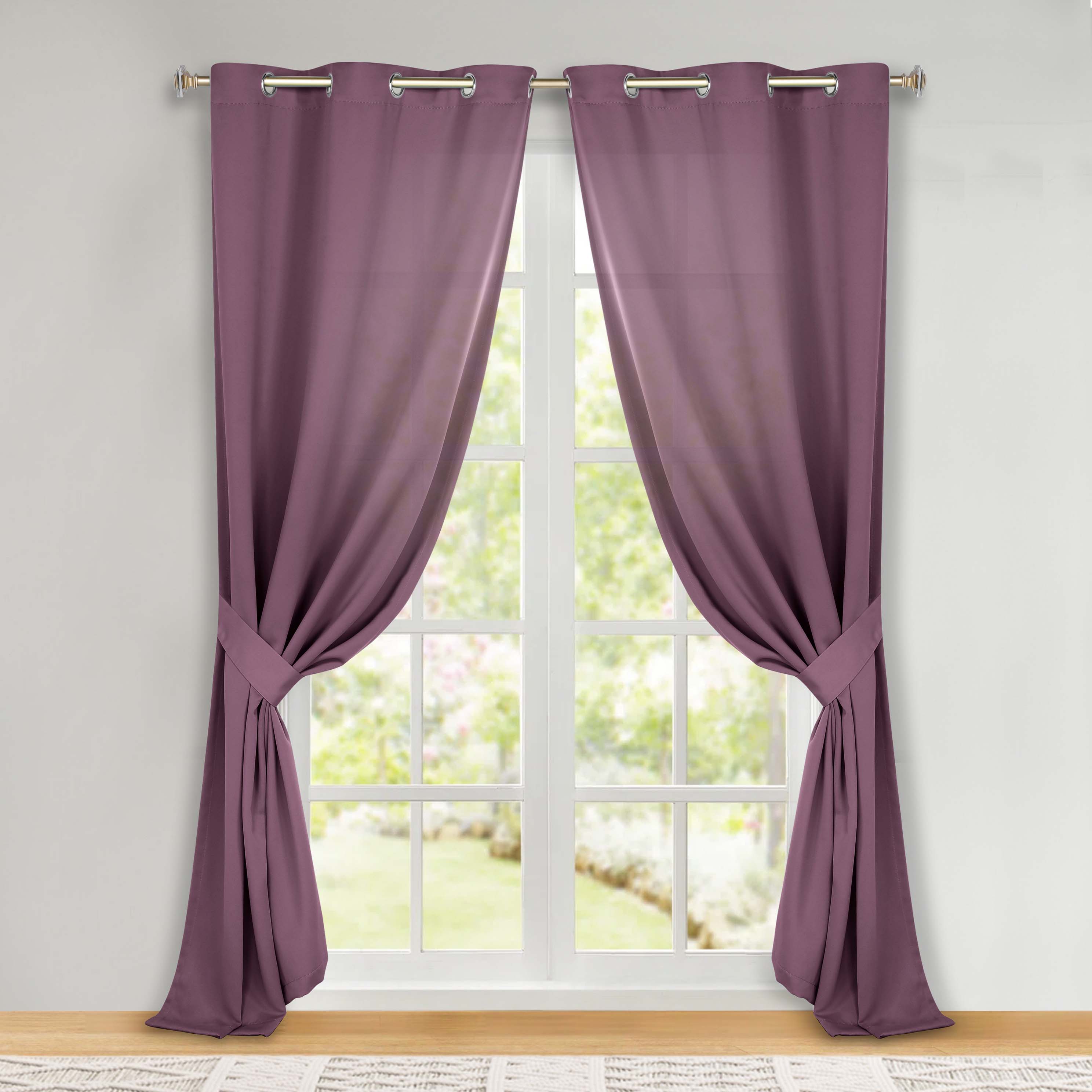 Classic Modern Solid Blackout Curtain Panels - Set of 2 for Bedroom, Living Room & Nursery - Light Blocking Thermal Insulated Window Drapes