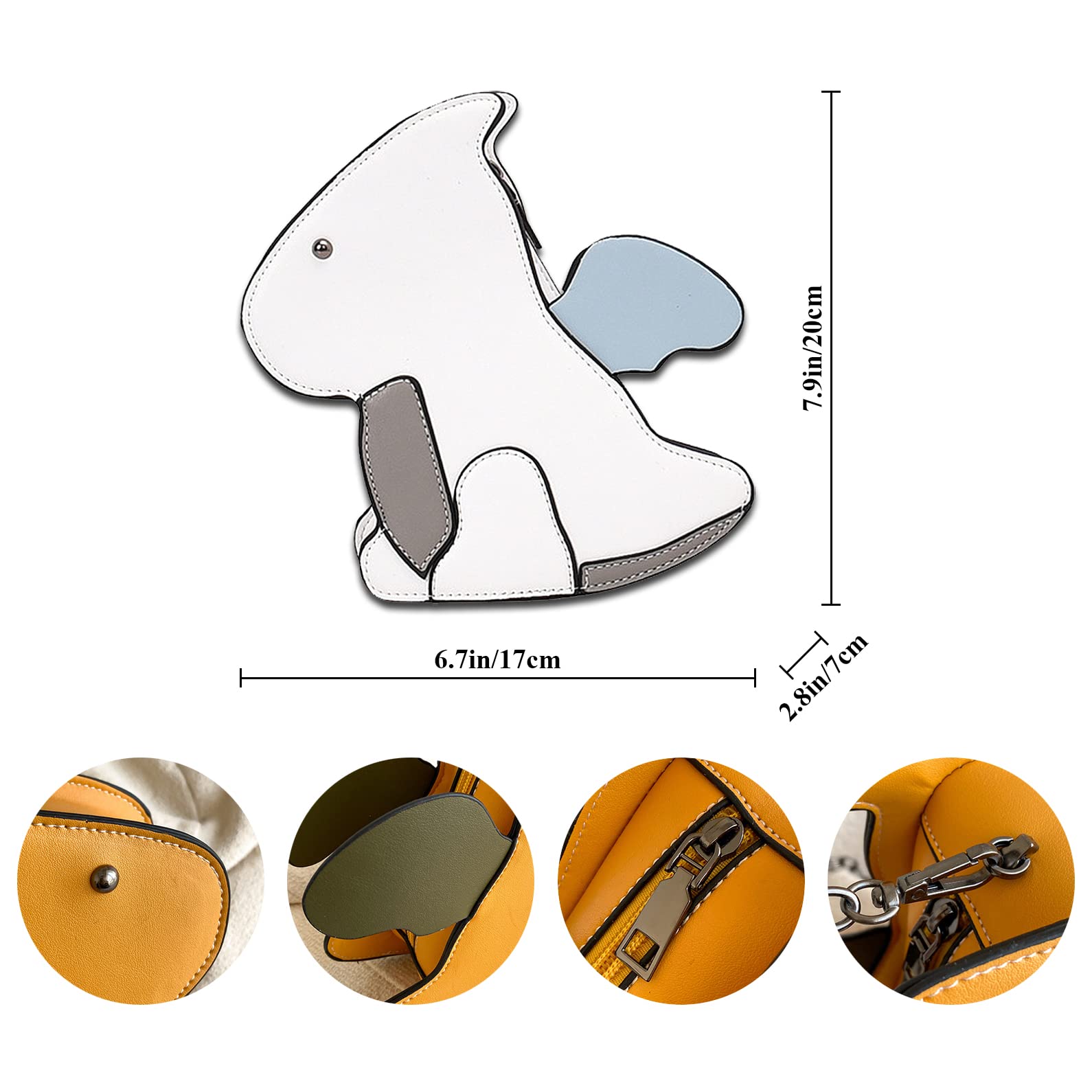 Stylish Women's PU Leather Dinosaur Shoulder Bag - Unique Animal Print Crossbody Purse for Shopping, Travel & Daily Use