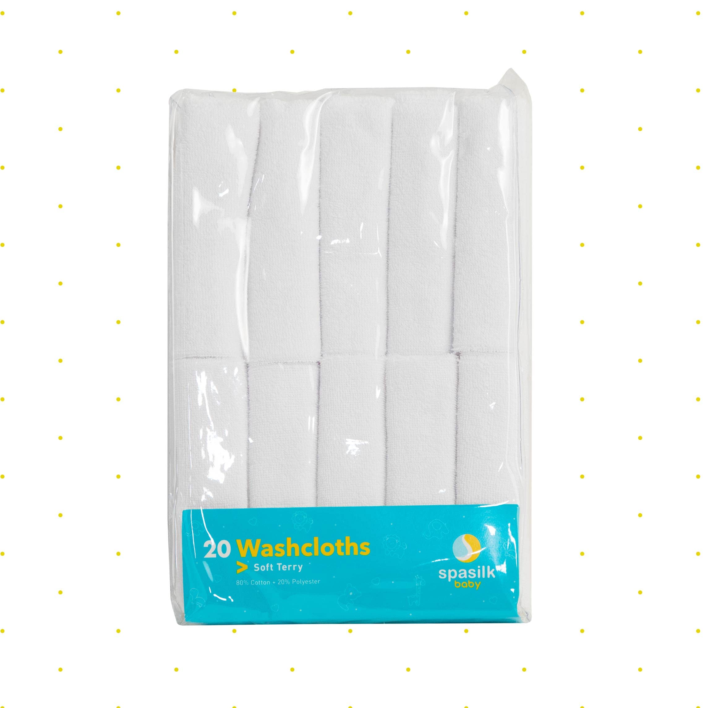 **Soft Terry Washcloth Wipes Set for Newborns - 20-Pack White Baby Washcloths for Gentle Bathing & Diaper Changes**