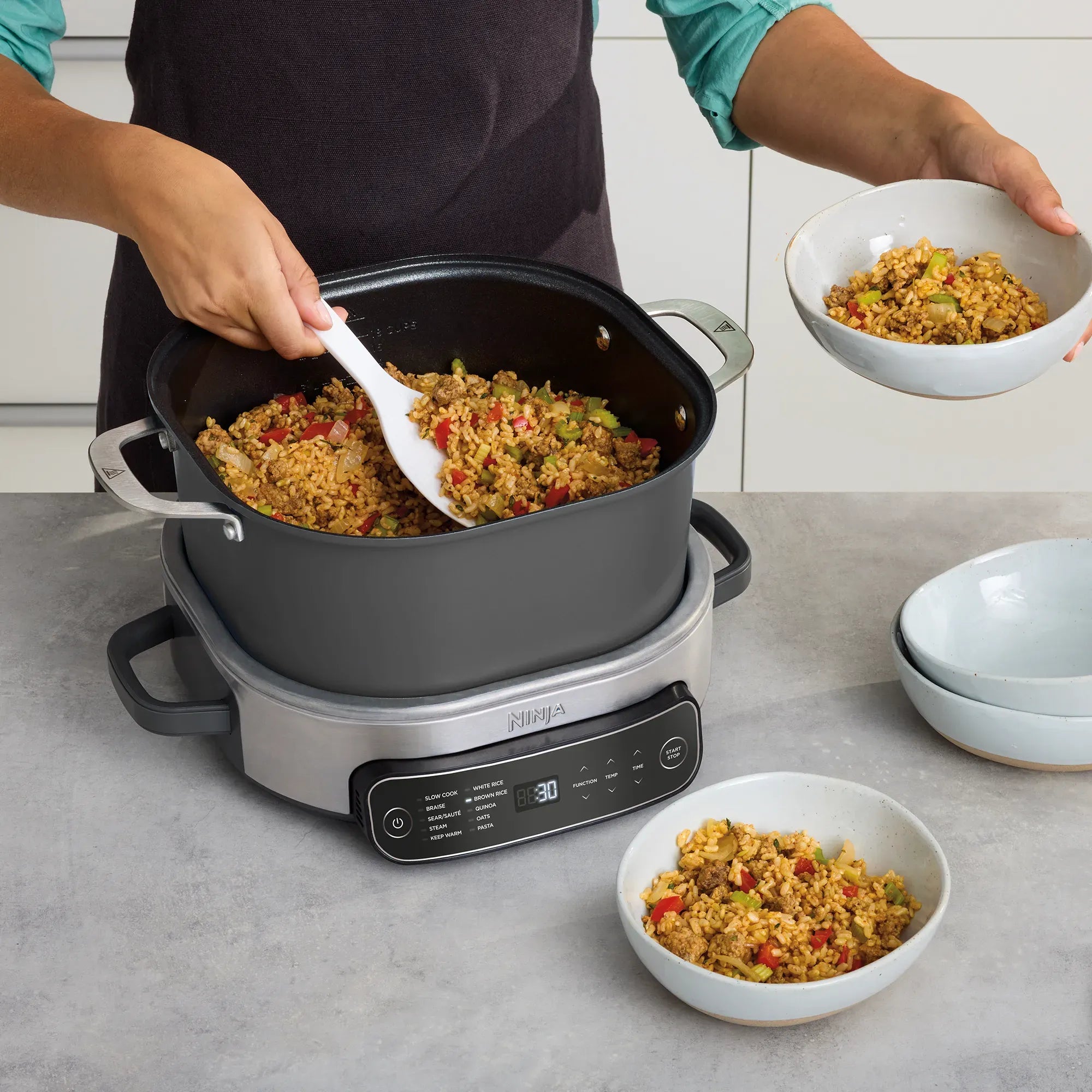 Ninja Foodi PossibleCooker - 6-in-1 Multi-Cooker with Pressure Cooker, Air Fryer, Slow Cooker & More | Perfect for Family Dinners, Meal Prep & Healthy Cooking