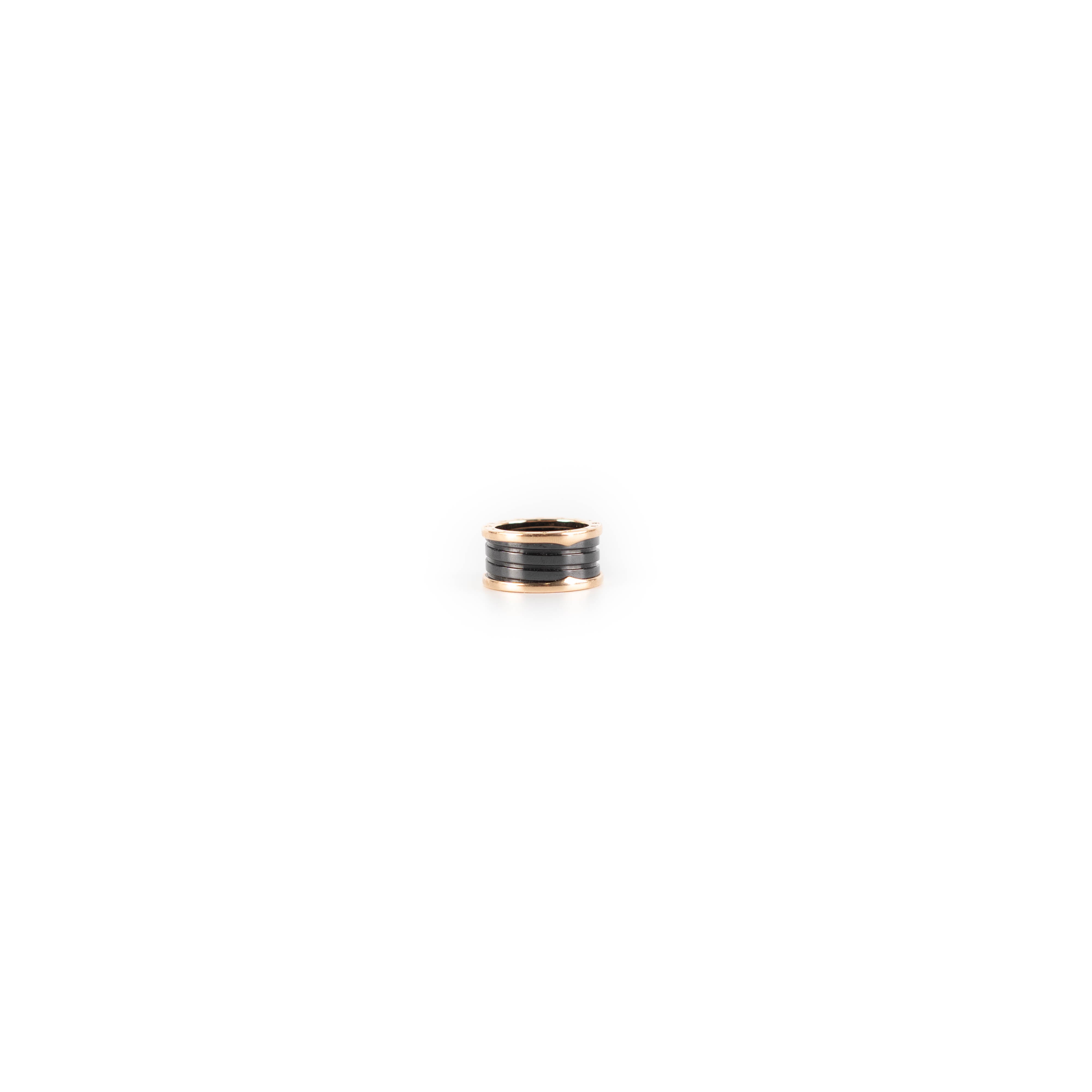 Bvlgari Bzero1 Rose Gold & Ceramic Ring - Luxury Jewelry for Women, Elegant Gift for Anniversary & Special Occasions