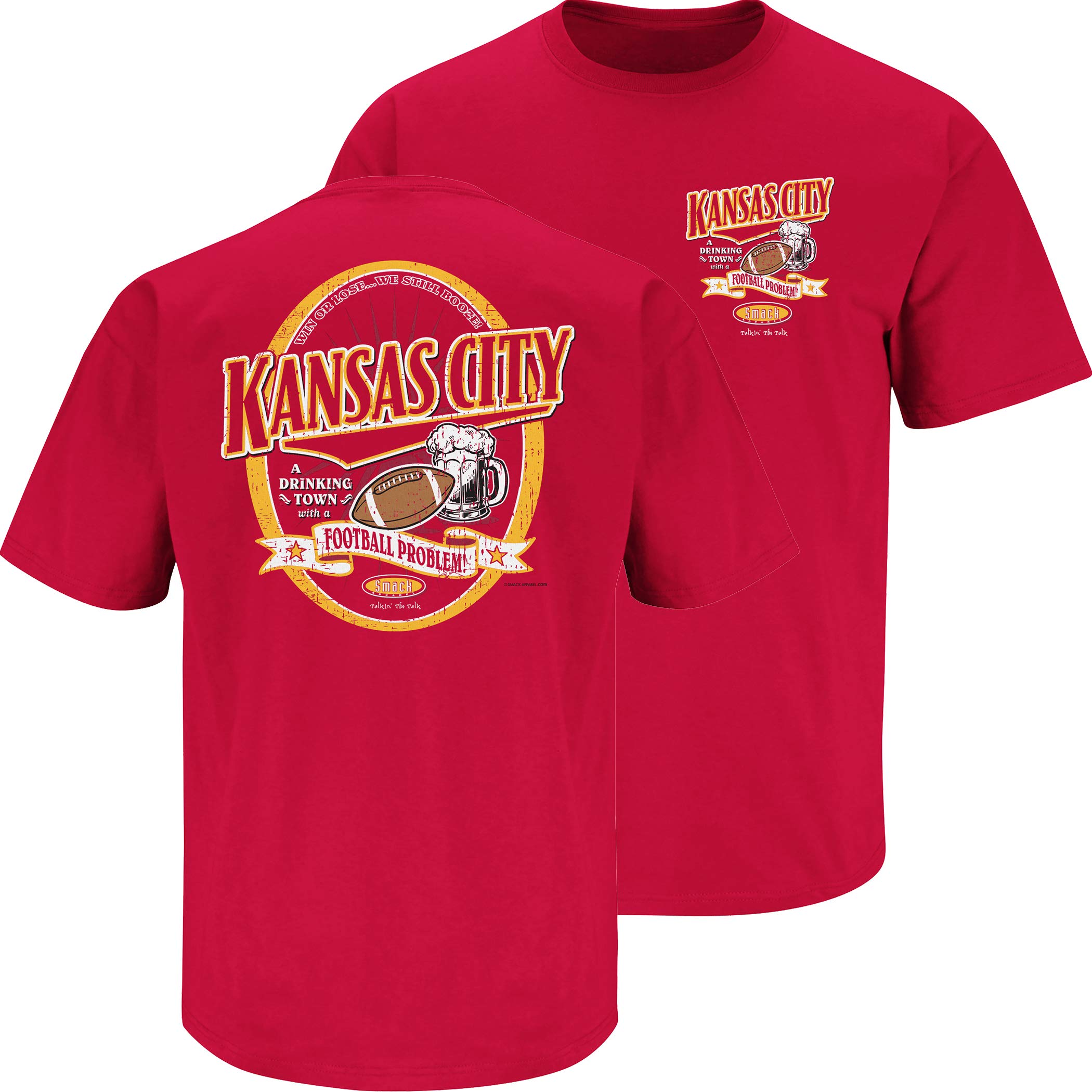 Kansas City Chiefs Football Fan T-Shirt - 'A Drinking Town with A Football Problem' Red Tee for Men & Women (Sizes SM-5XL) | Game Day, Tailgating & Casual Wear