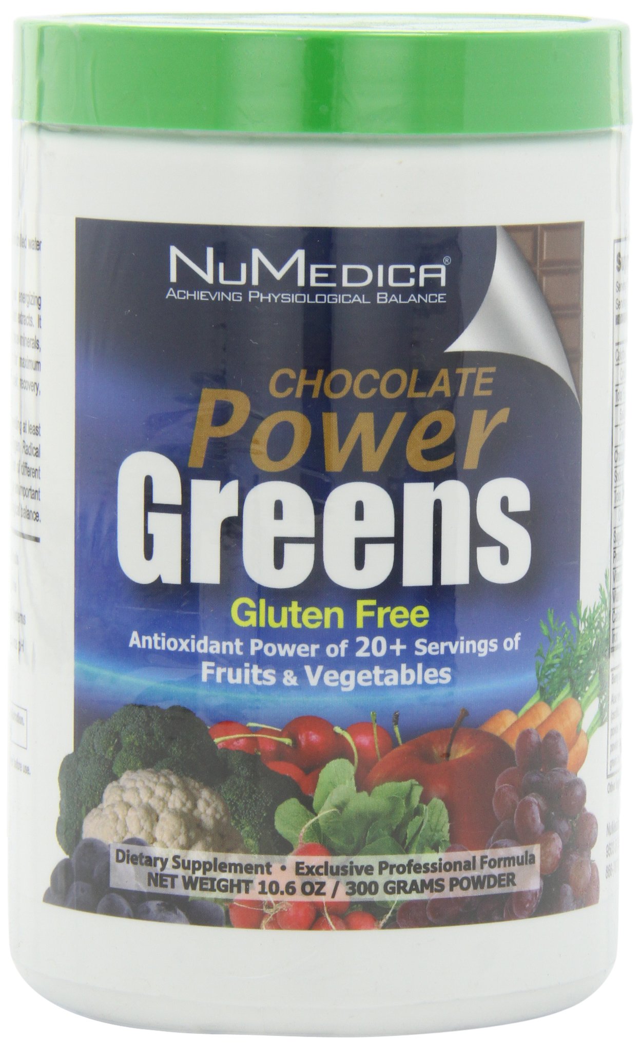 NuMedica Power Greens Chocolate Superfood Powder - 30 Servings (300g) | Organic Greens Supplement for Energy & Digestion | Perfect for Smoothies, Shakes & Healthy Recipes