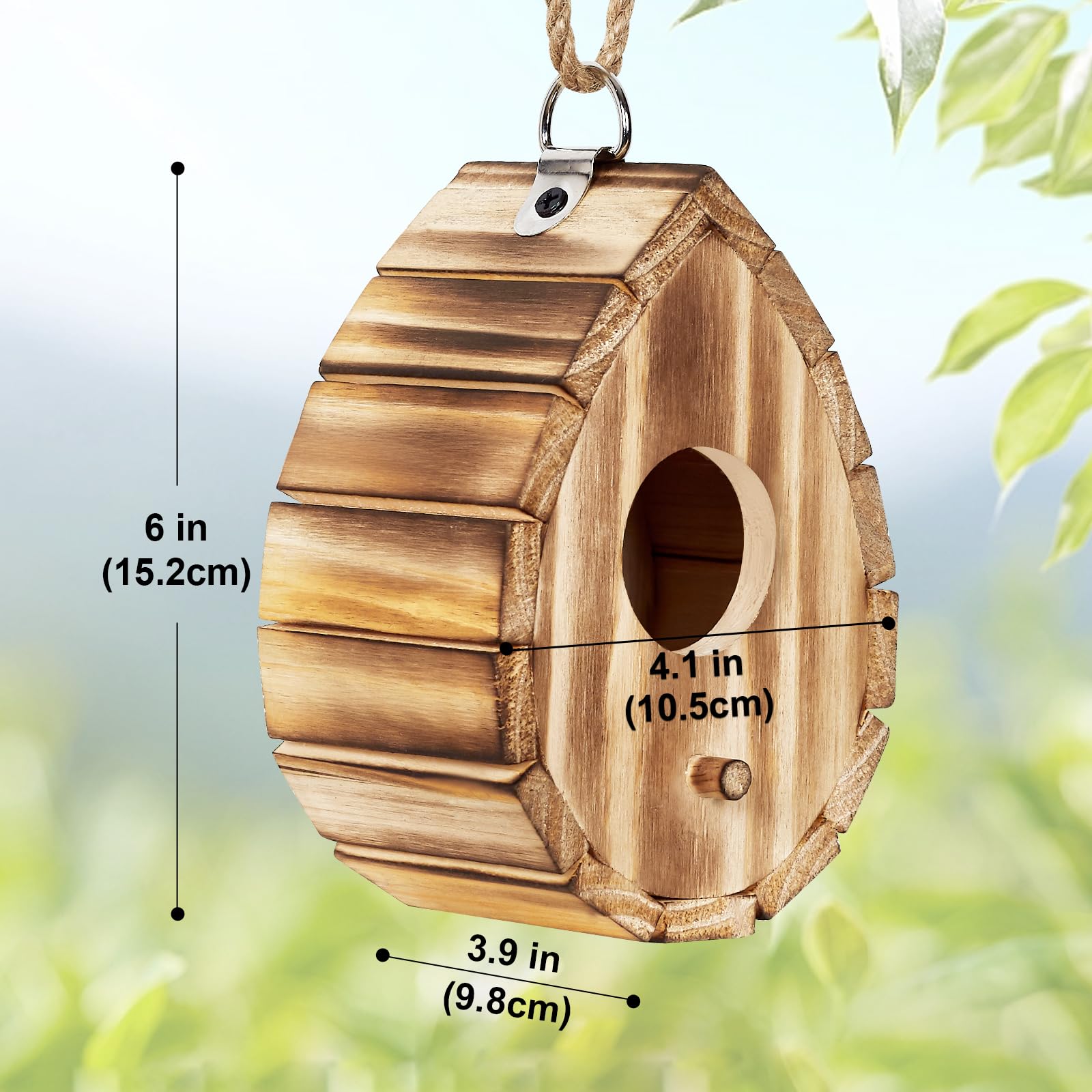 Hummingbird House - Handcrafted Wooden Outdoor Birdhouse for Bluebirds, Finches & Cardinals - Hanging Wild Bird Nesting Box for Garden, Patio & Backyard Decor