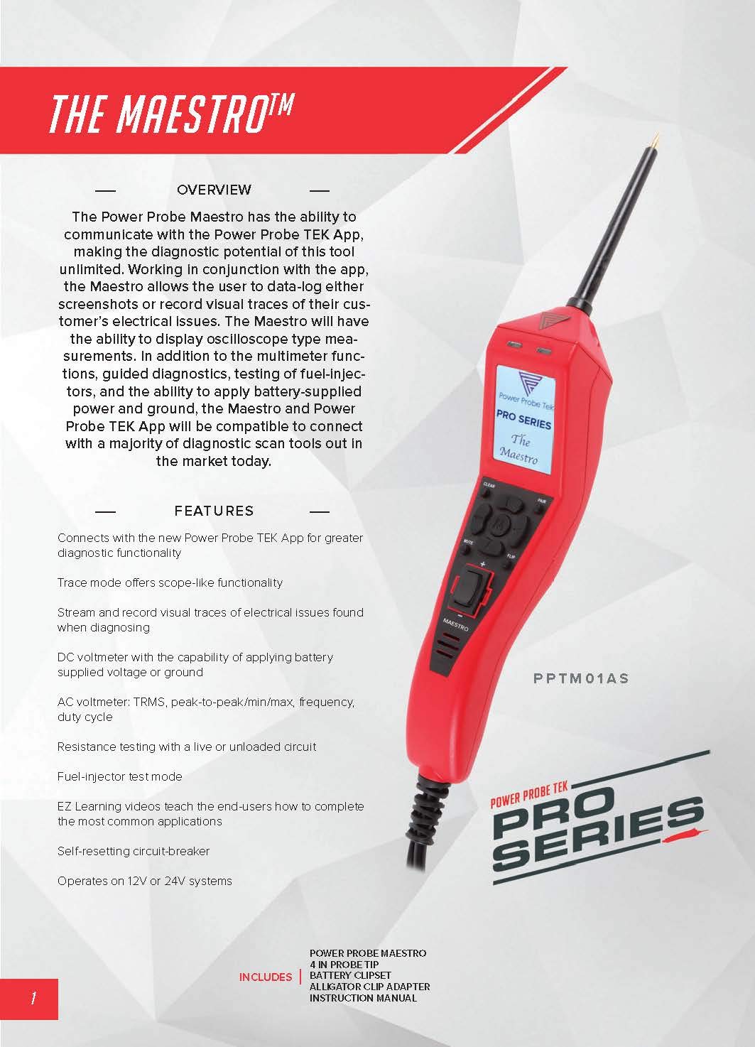 Power Probe The Maestro Automotive Circuit Tester - Advanced Diagnostic Tool for Car Electrical Systems (PPTM01AS) | Perfect for Mechanics & DIY Auto Repairs