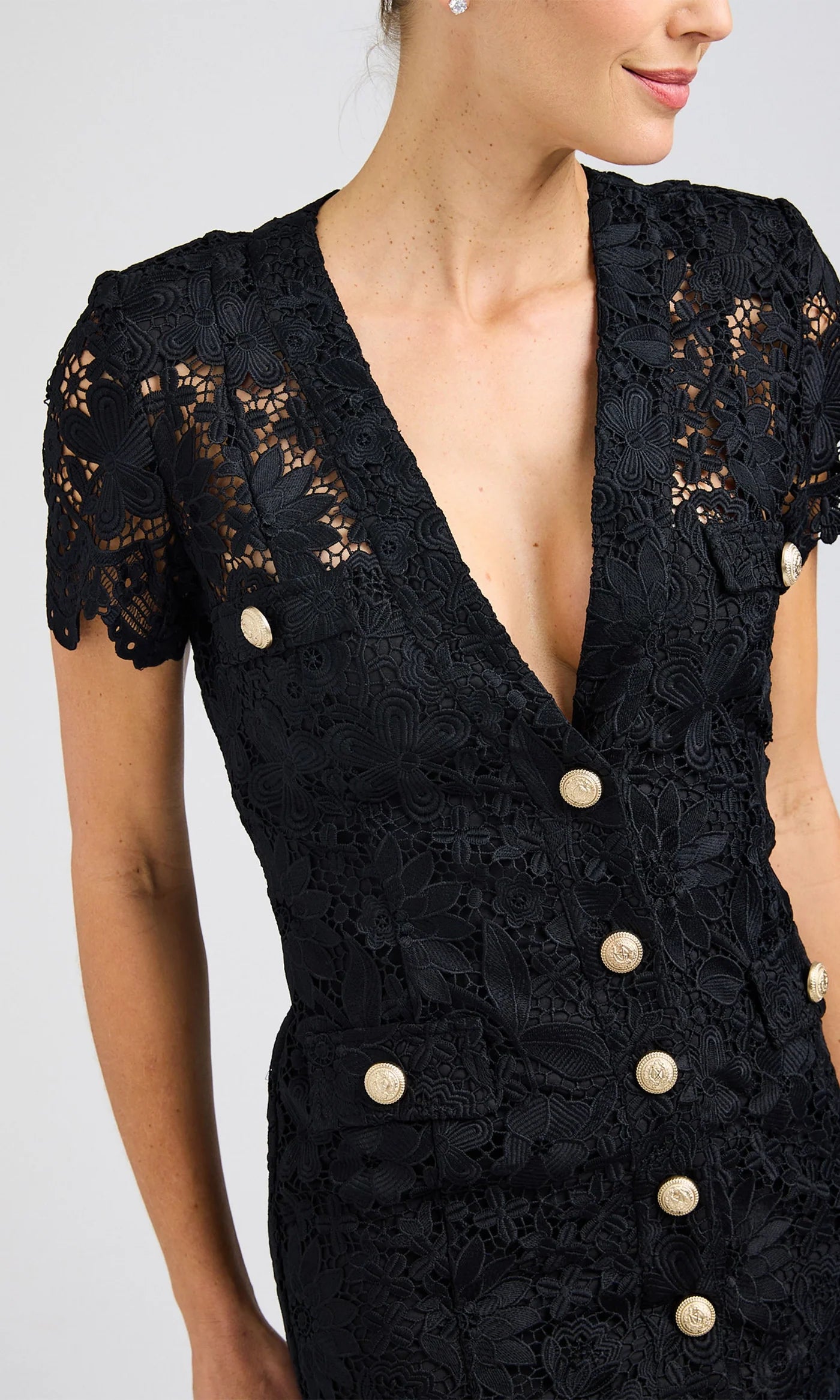 Elegant Anne Black Lace Dress for Women - Perfect for Evening Parties, Weddings & Special Occasions