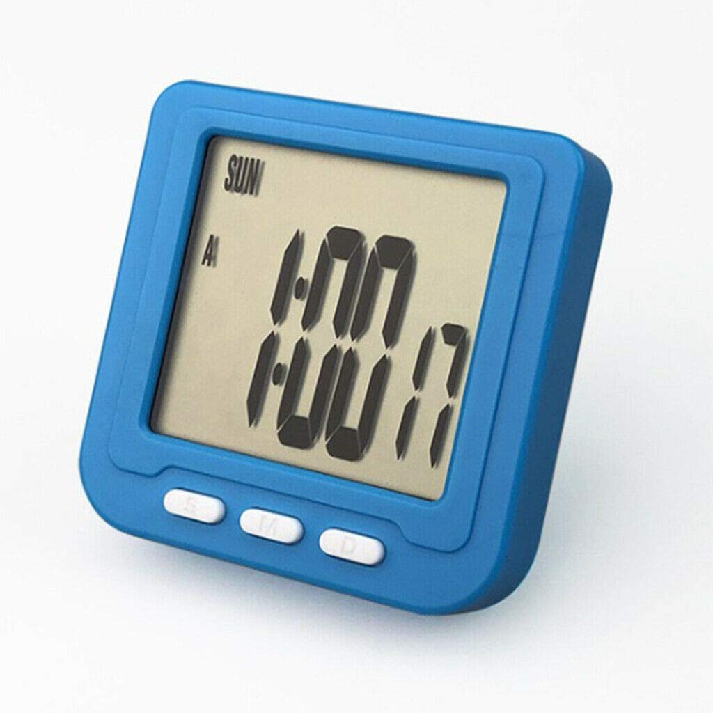 Mini Alarm Clock for Home Decor - Simple Design, Silent, Battery Operated - Perfect for Students, Baking Timer, Travel, Bedroom & Office Use - Blue