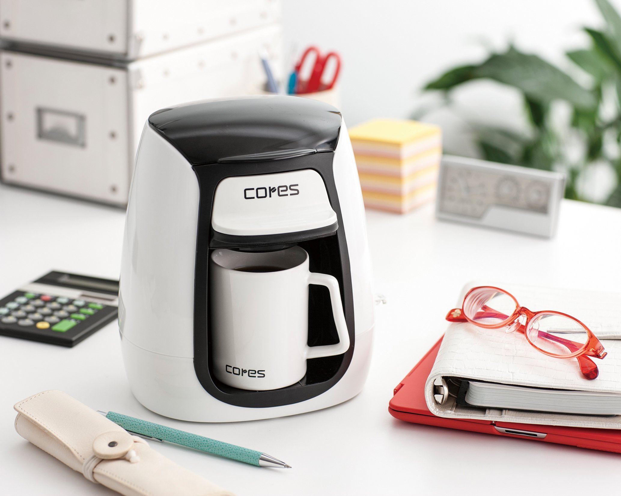 1CUP COFFEE MAKER with Travel Mug - Portable Single Serve Coffee Machine C311WH | Perfect for Home, Office & Camping | Genuine Japanese Product