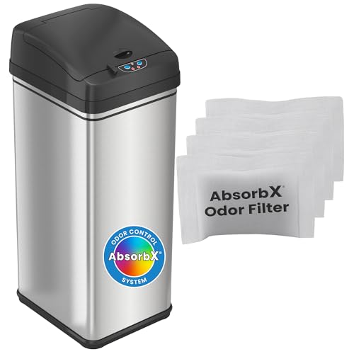 Silver Trash Can with 4 FIlters