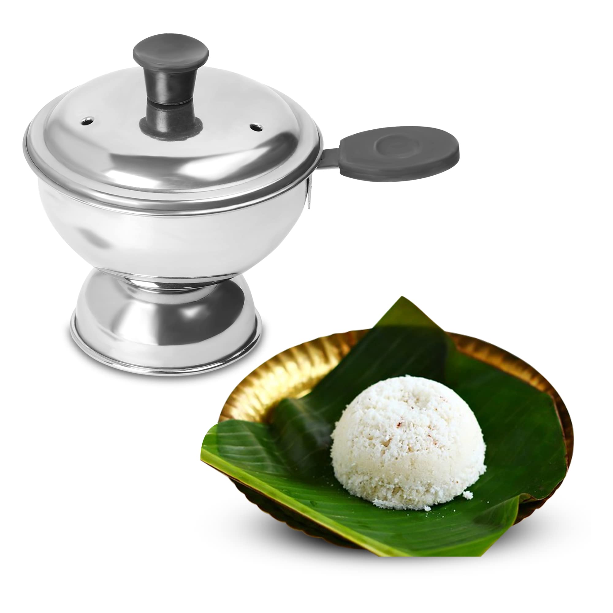 Premium Stainless Steel Puttu Maker with Handle - Traditional Chiratta Puttu Kutti for Pressure Cooker | Perfect for Making Kerala Puttu, Healthy Breakfast & South Indian Cuisine at Home