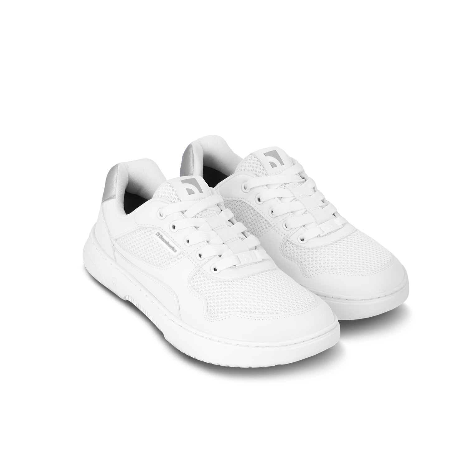 Barebarics Zing Vegan Barefoot Sneakers - Fresh White & Silver for Women | Minimalist Running Shoes for Gym, Yoga & Everyday Comfort