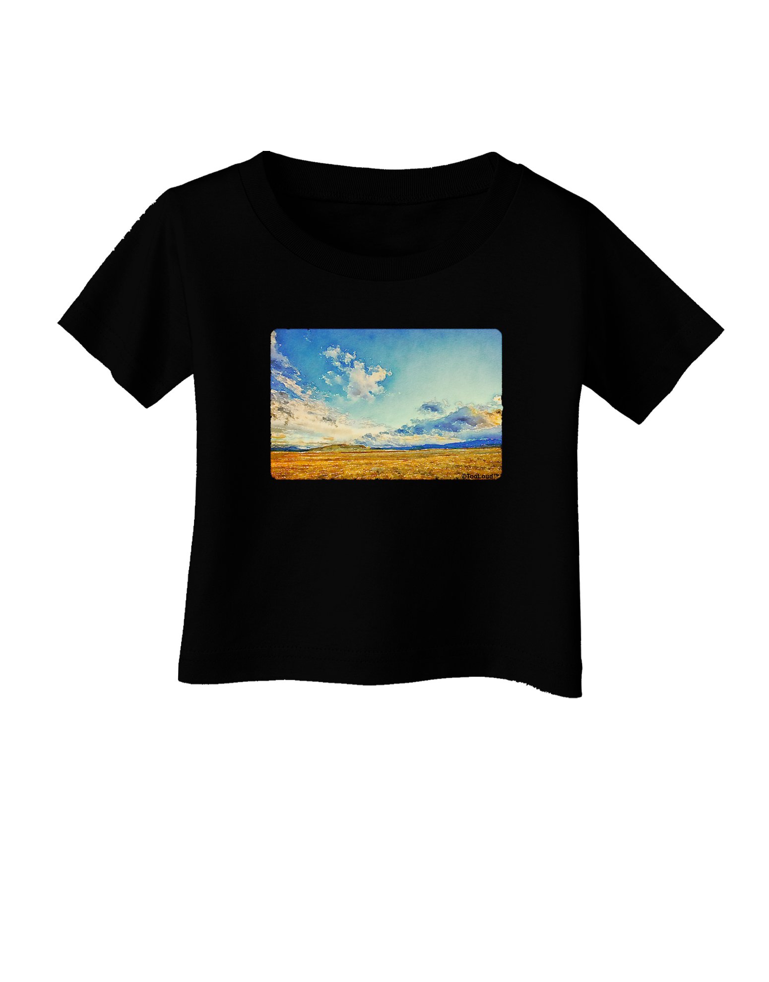 TooLoud Garden of The Gods Watercolor Baby T-Shirt - Dark Blue Cotton Infant Bodysuit for Boys & Girls - Perfect for Family Outings & Photo Shoots