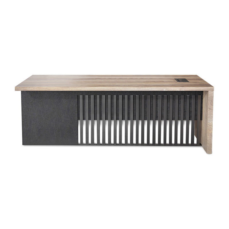 AFTAN BLACK HAWK Limited Edition Executive Desk with Pedestal & Left Mobile Return - 180cm Warm Oak & Black Finish - Premium Office Furniture for Home & Business Workspaces