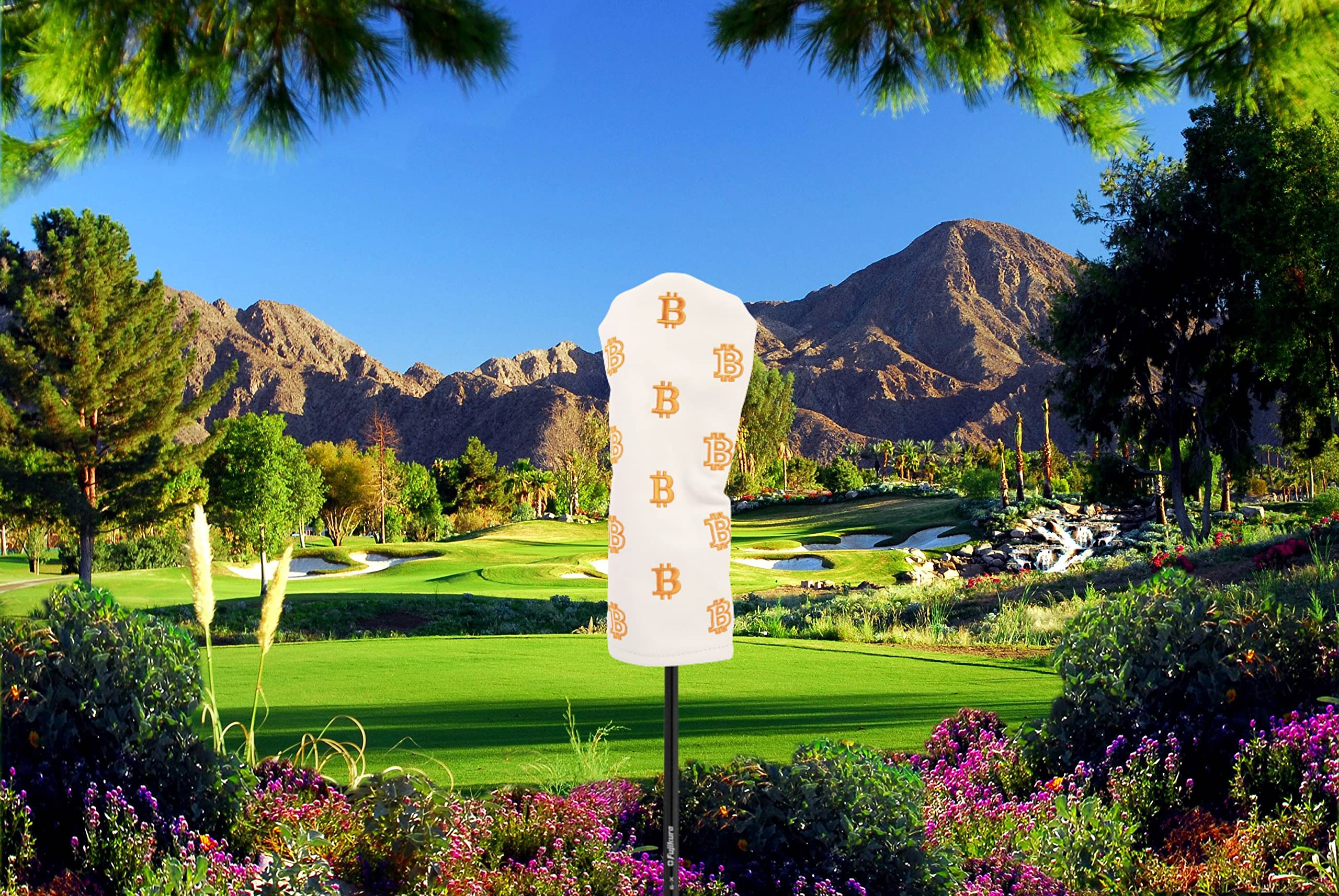 Bitcoin Golf Driver Headcover - Premium Leather Golf Club Covers for Men & Women - HODL 21 Head Cover Golf Accessories (White) - Perfect for Crypto Enthusiasts & Golf Lovers on the Course