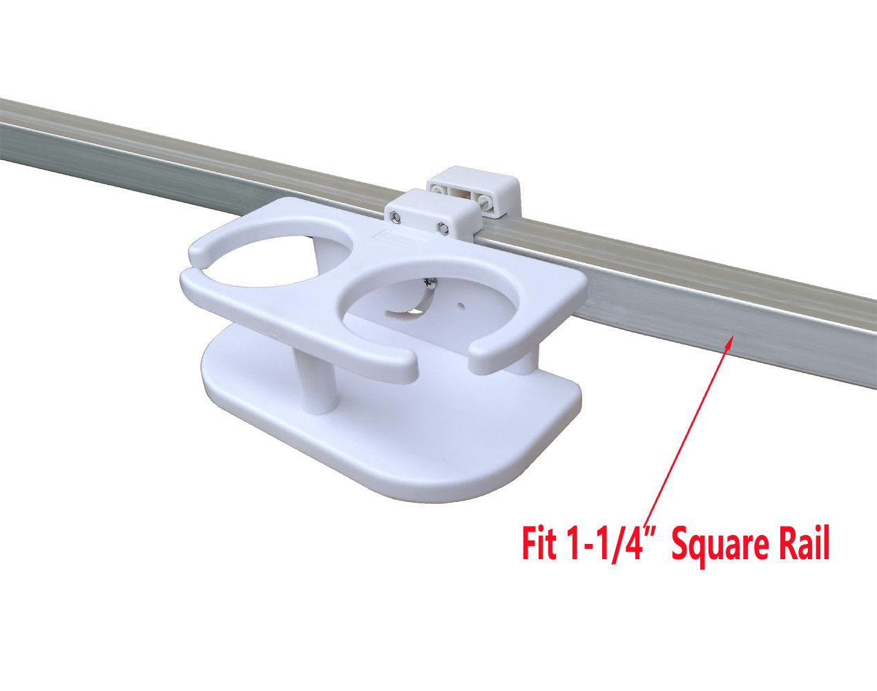 Brocraft Pontoon Boat Drink Holder - Square Rail Cup Holder for Pontoon Boats | Perfect for Fishing Trips, Boat Parties & Outdoor Adventures