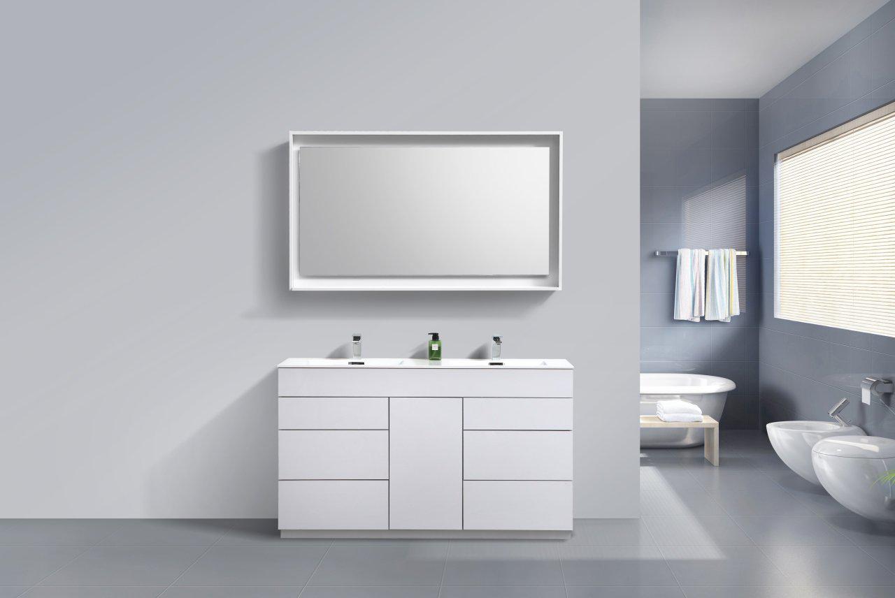 KubeBath Milano 60-Inch Double Sink Modern Bathroom Vanity with Multiple Color Options - Perfect for Master Bathroom & Guest Bathroom Renovations