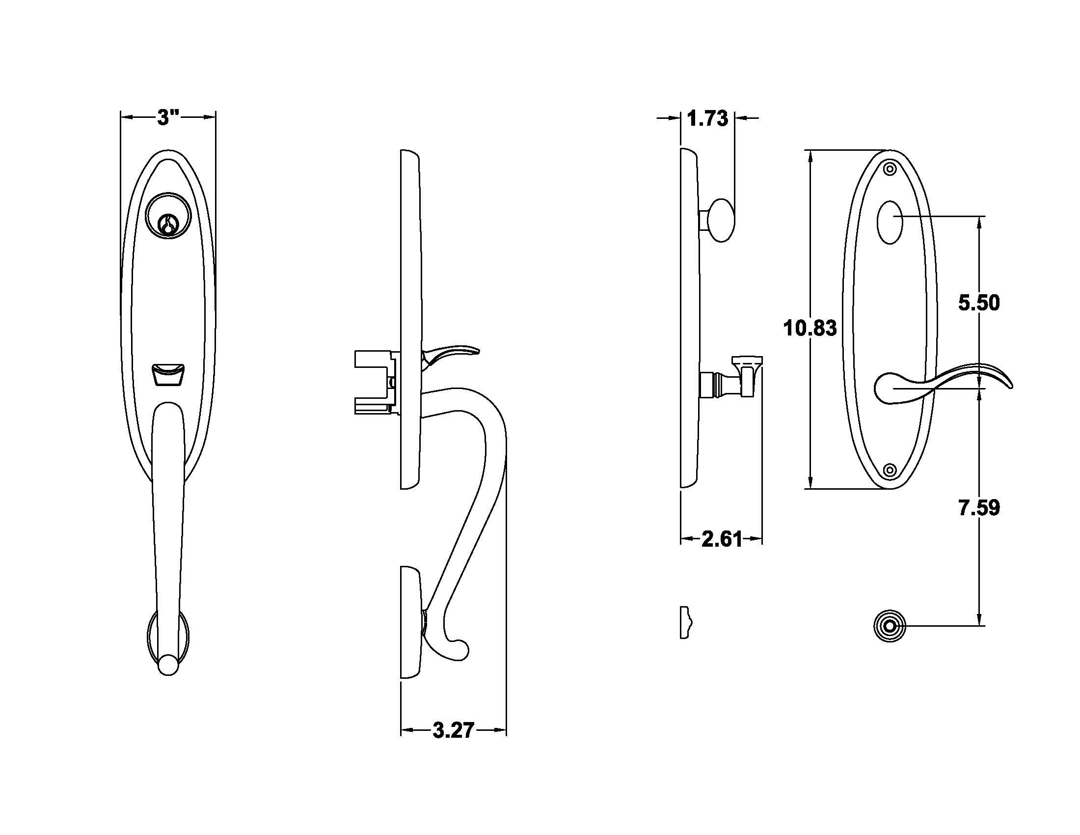 Rockwell Security Premium 200 Series Single Cylinder Handleset - Oil Rubbed Bronze Finish - Secure Entry Door Lock for Homes & Offices