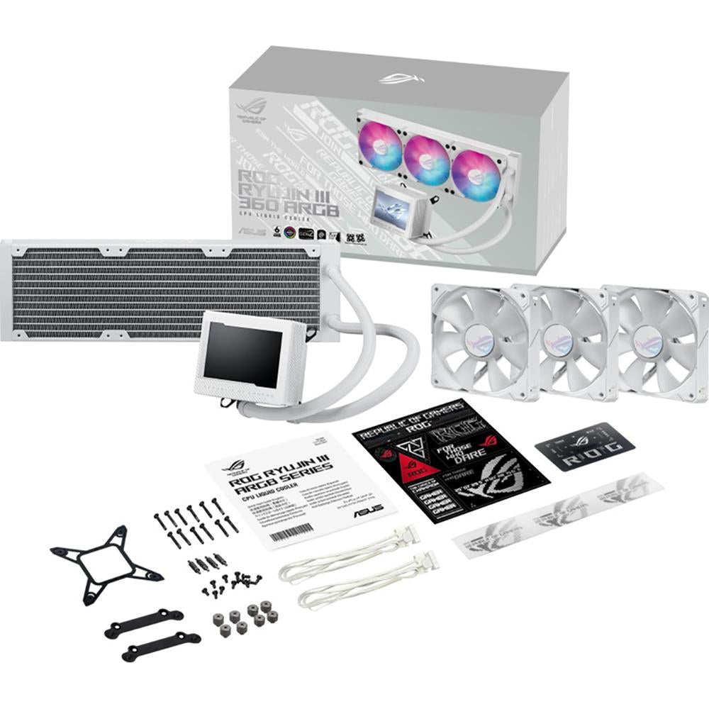 ASUS ROG Ryujin III 360 ARGB White Liquid CPU Cooler - Premium RGB AIO Water Cooling for Gaming PC, High Performance Cooling Solution for Intel/AMD Processors - Perfect for Gaming Rigs, Workstations & Overclocking Systems
