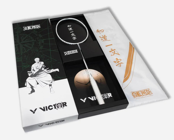 Victor X One Piece Wado Ichimonji Auraspeed Unstrung Badminton Racket [White] ARS OP A - Perfect for Competitive Play & Anime Fans