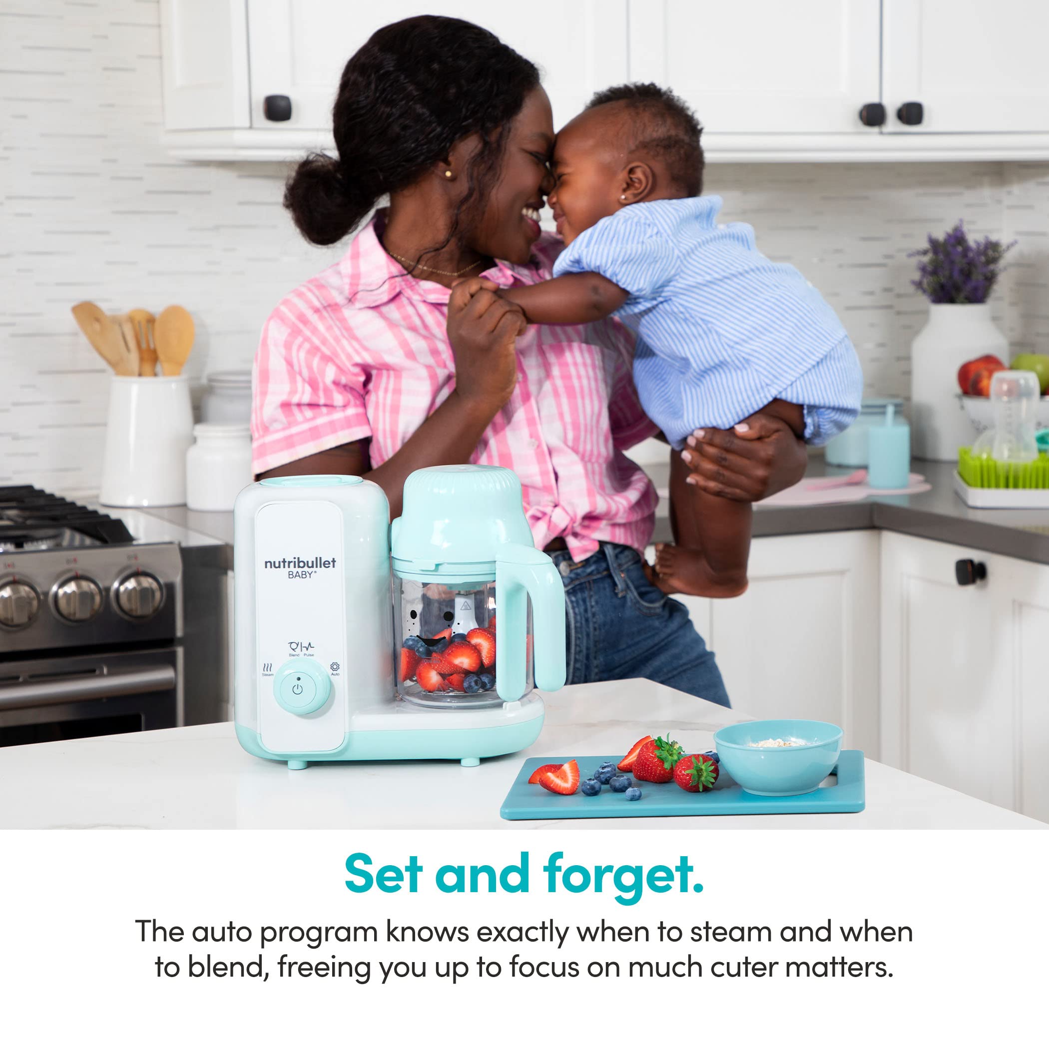 Nutribullet Baby Food Maker - Steam & Blend System for Homemade Baby Puree - White & Blue - Perfect for Healthy Infant Meals & Toddler Snacks